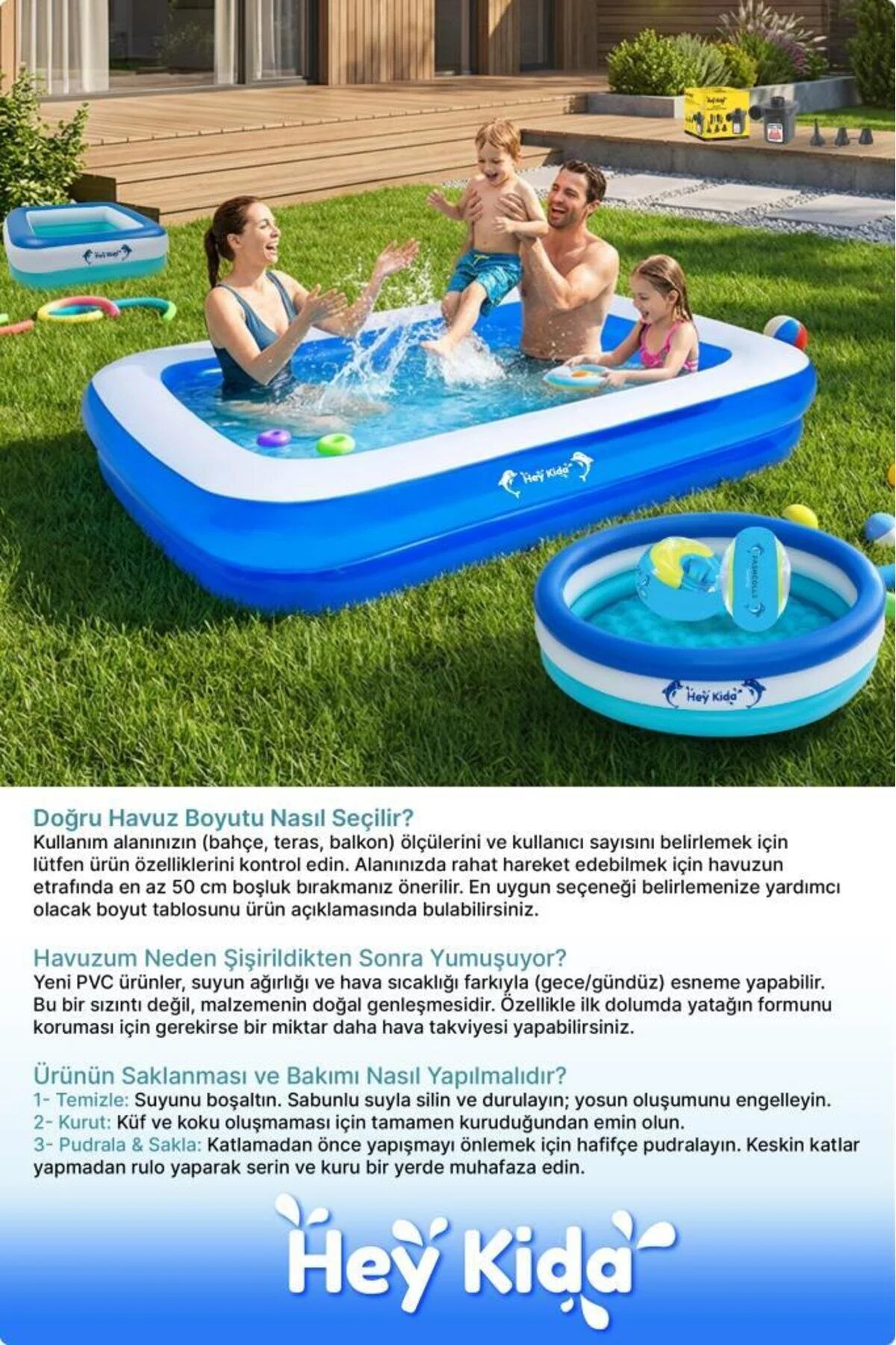 Genel Markalar Swim Safe Dikdörtgen Havuz 262x175x50cm
