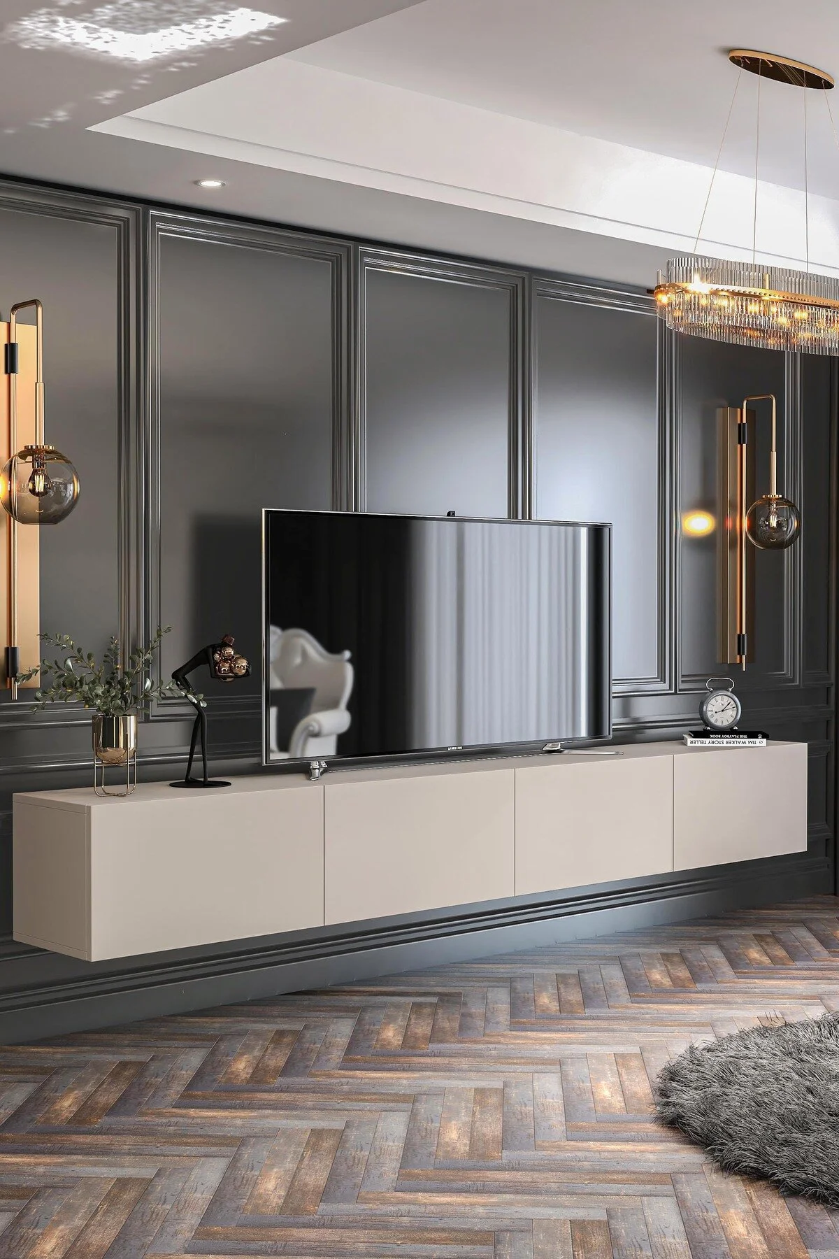 Givayo Mobilya Milan Tv Ünitesi Duvara Monte - Ayaklı Kullanım 240 Cm