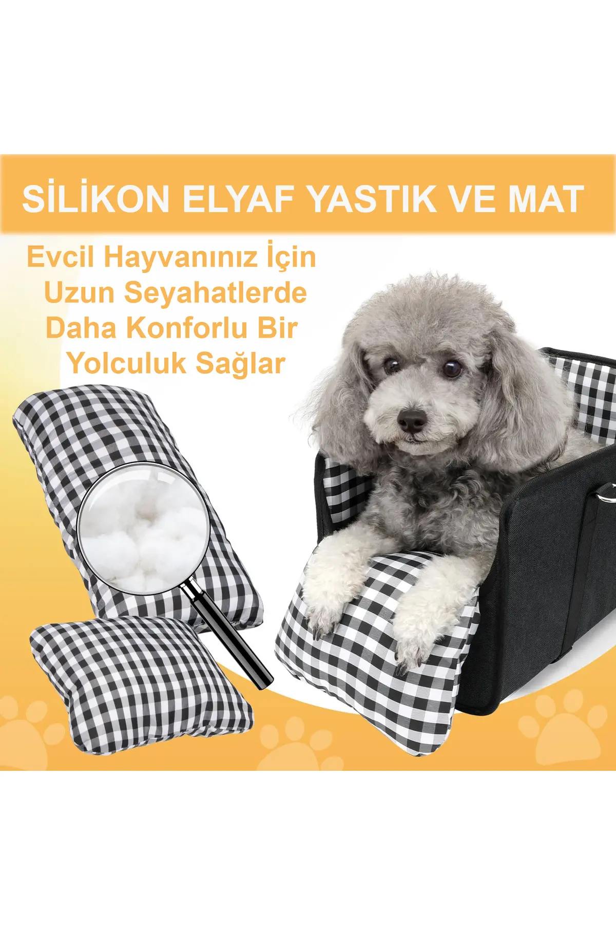 HAEGS Araç Konsol Üstü Köpek Koltuğu - Köpek Taşıma Çantası, Küçük Köpek Yatağı Gri - Kırmızı