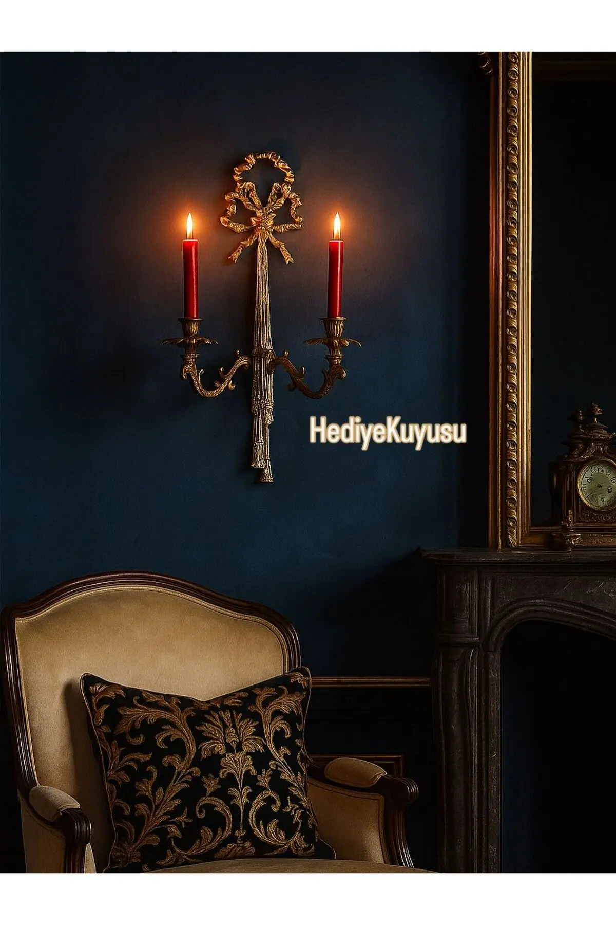hediye PİRİNÇ DÖKÜM İKİLİ DUVAR ŞAMDANI MUMLUK MUM DUVAR AKSESUARI DUVAR DEKORU EV EŞYALARI HEDİYELİK EŞYA