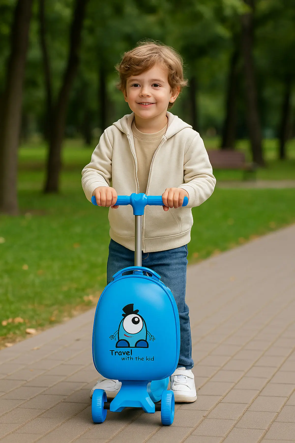 Heybee Luggages VALİZ - SCOOTER VALİZ - WEXTA HEYBEE SERİSİ ÇIKARILABİLİR SIRT ÇANTALI MAVİ SCOOTER