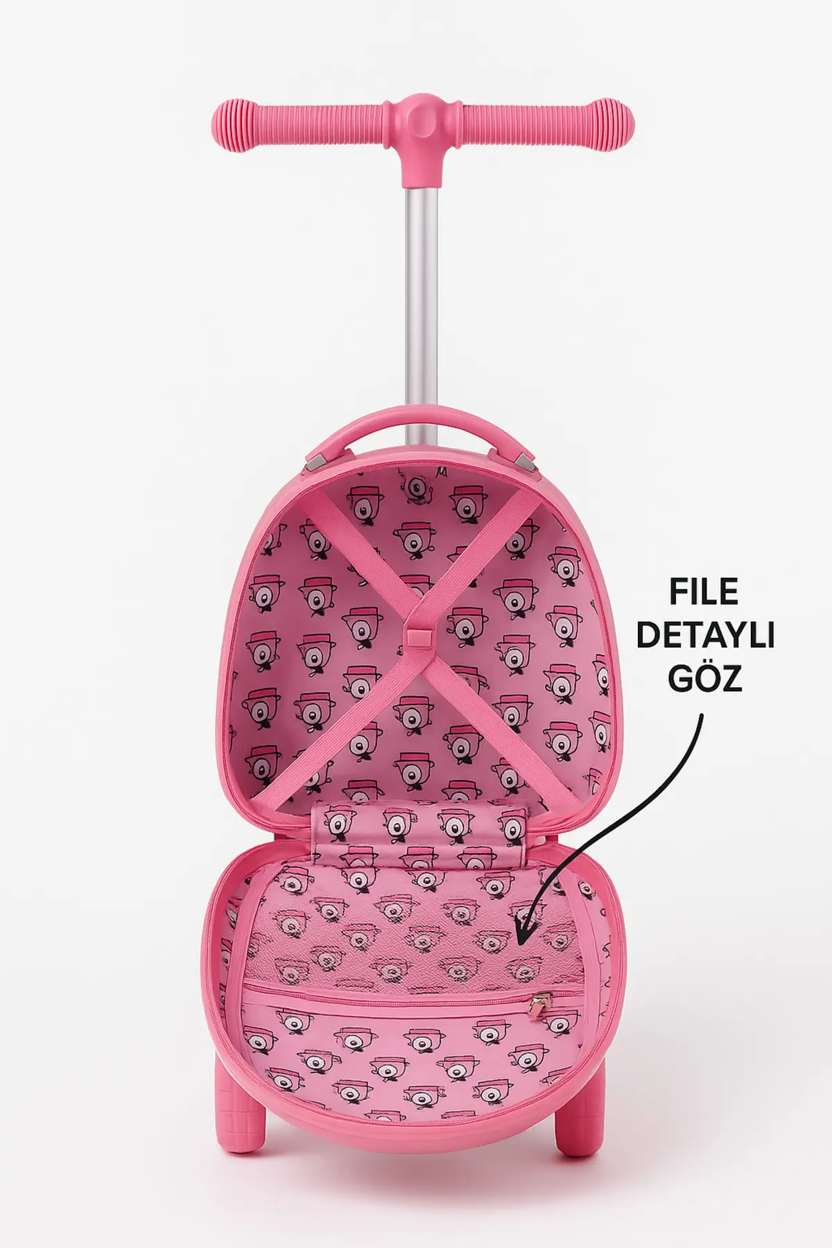 Heybee Luggages VALİZ - SCOOTER VALİZ - WEXTA HEYBEE SERİSİ ÇIKARILABİLİR SIRT ÇANTALI PEMBE SCOOTER