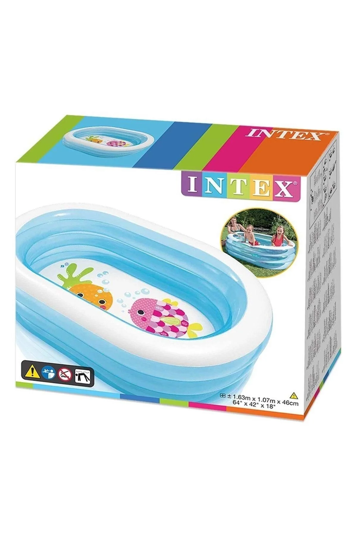 Intex Şeffaf Oval Havuz 163x107x46 Cm Ih57482