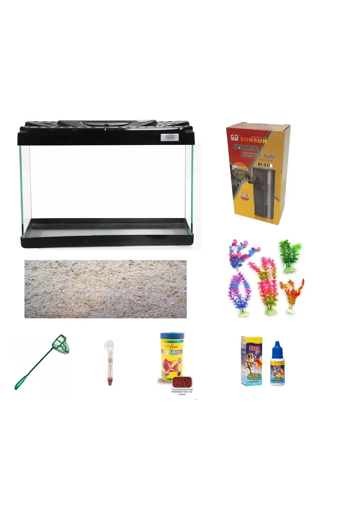 Kanki Pet Akvaryum KP5018 Ekonomik Hazır Set Siyah 50 CM ( 26 Litre )