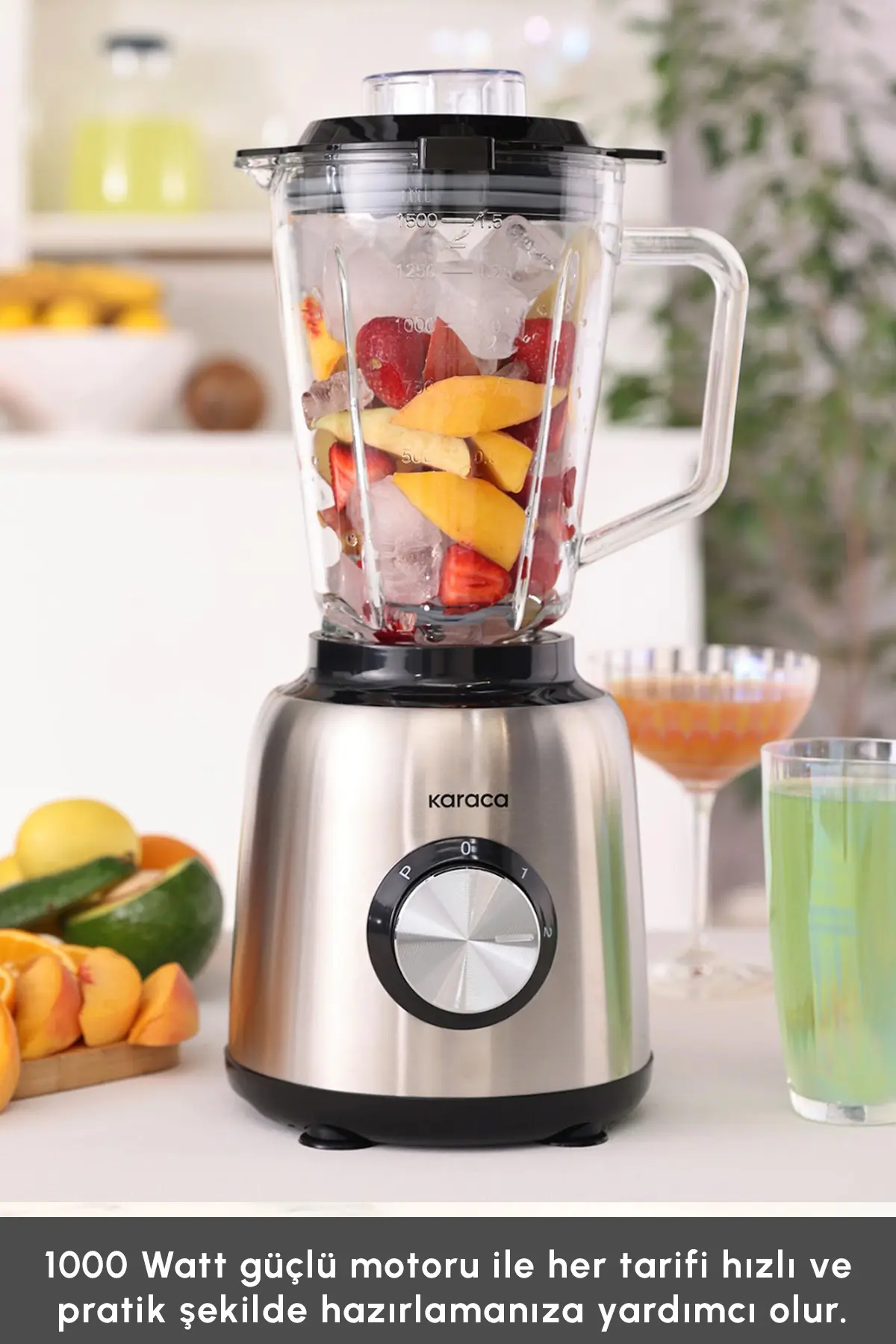 Karaca Inox 1.5 Lt Cam Hazneli Smoothie Blender
