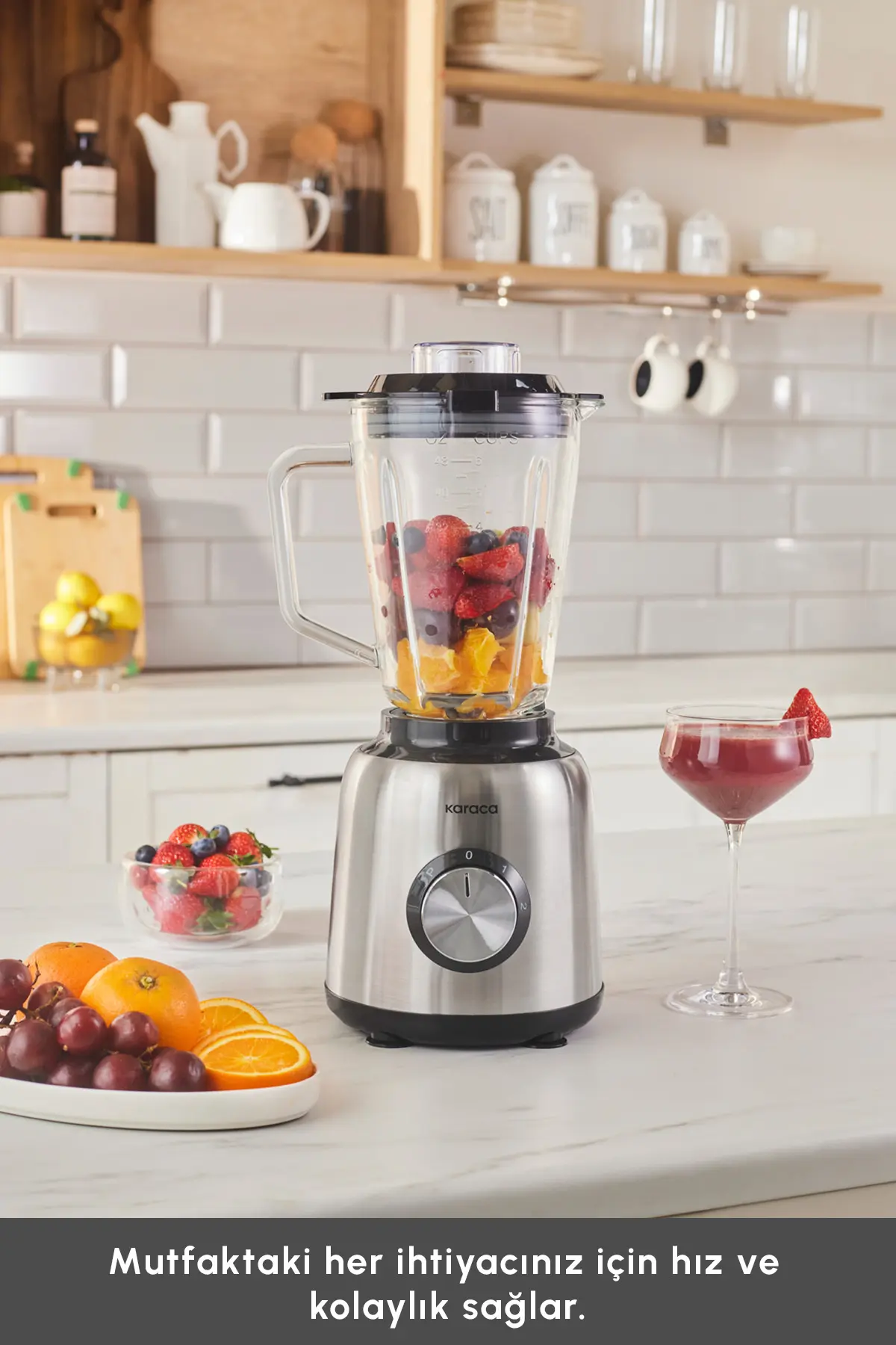 Karaca Inox 1.5 Lt Cam Hazneli Smoothie Blender