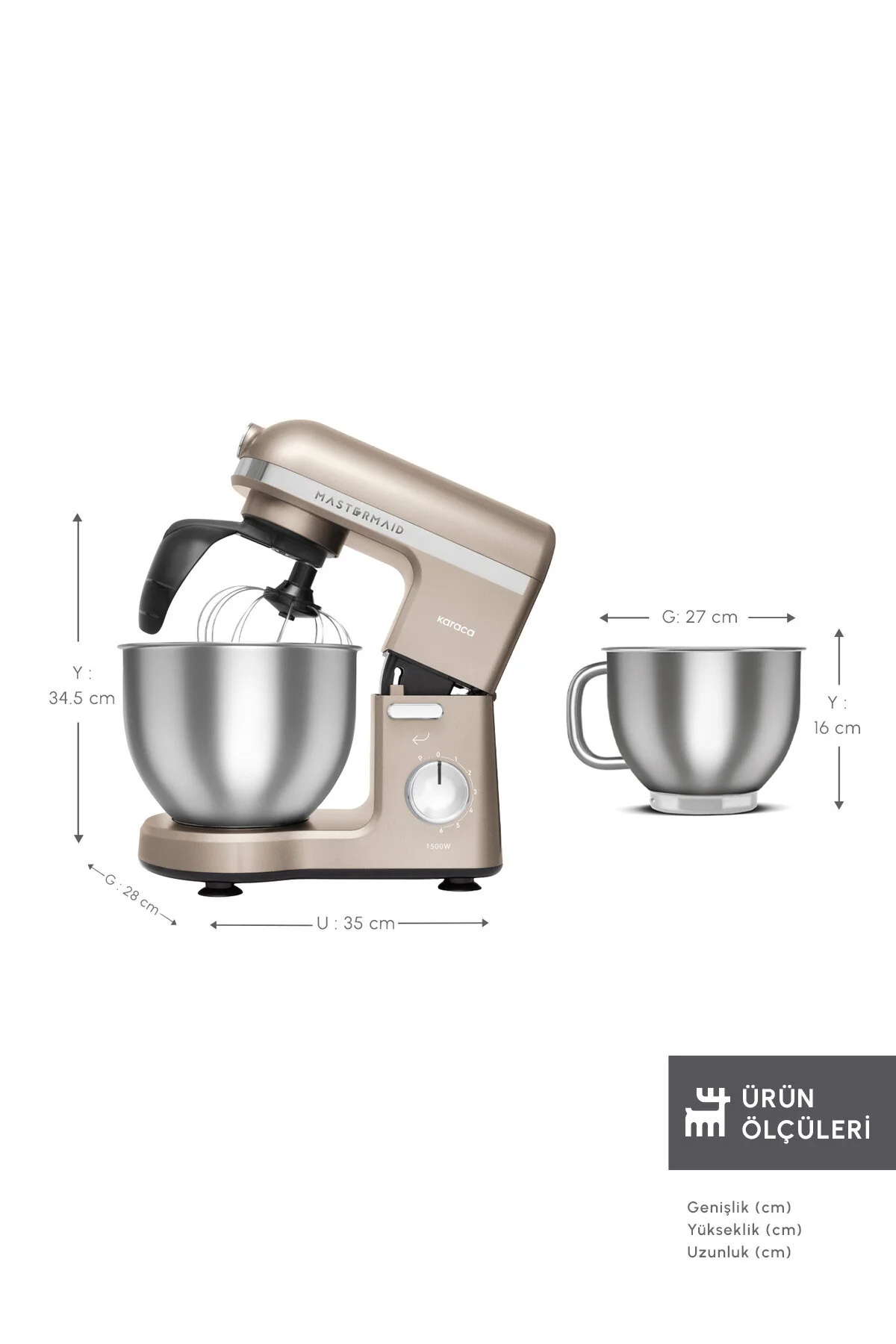 Karaca Mastermaid Chef Pro Çift Kollu Mutfak Şefi 1500 W Iconic Beige