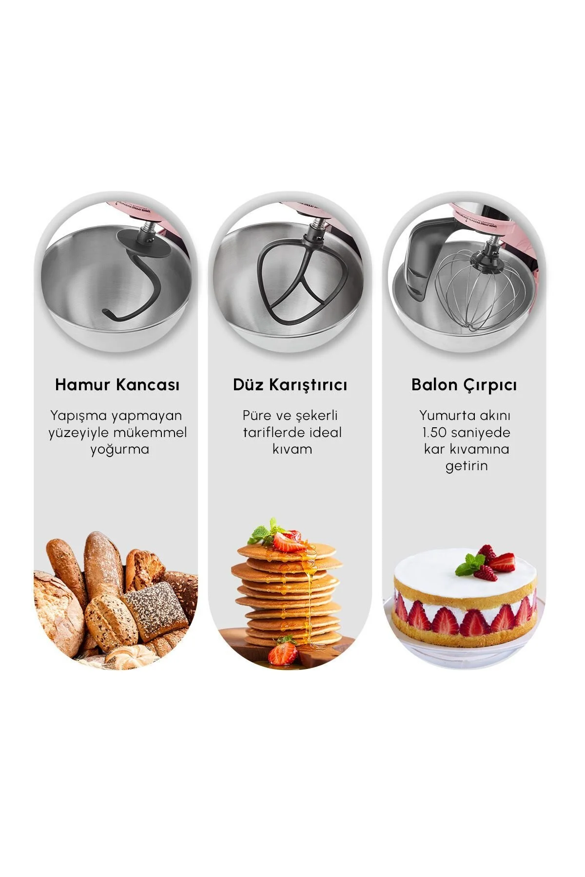 Karaca Mastermaid Chef Pro Çift Kollu Stand Mikser Imperial Red 1750 W