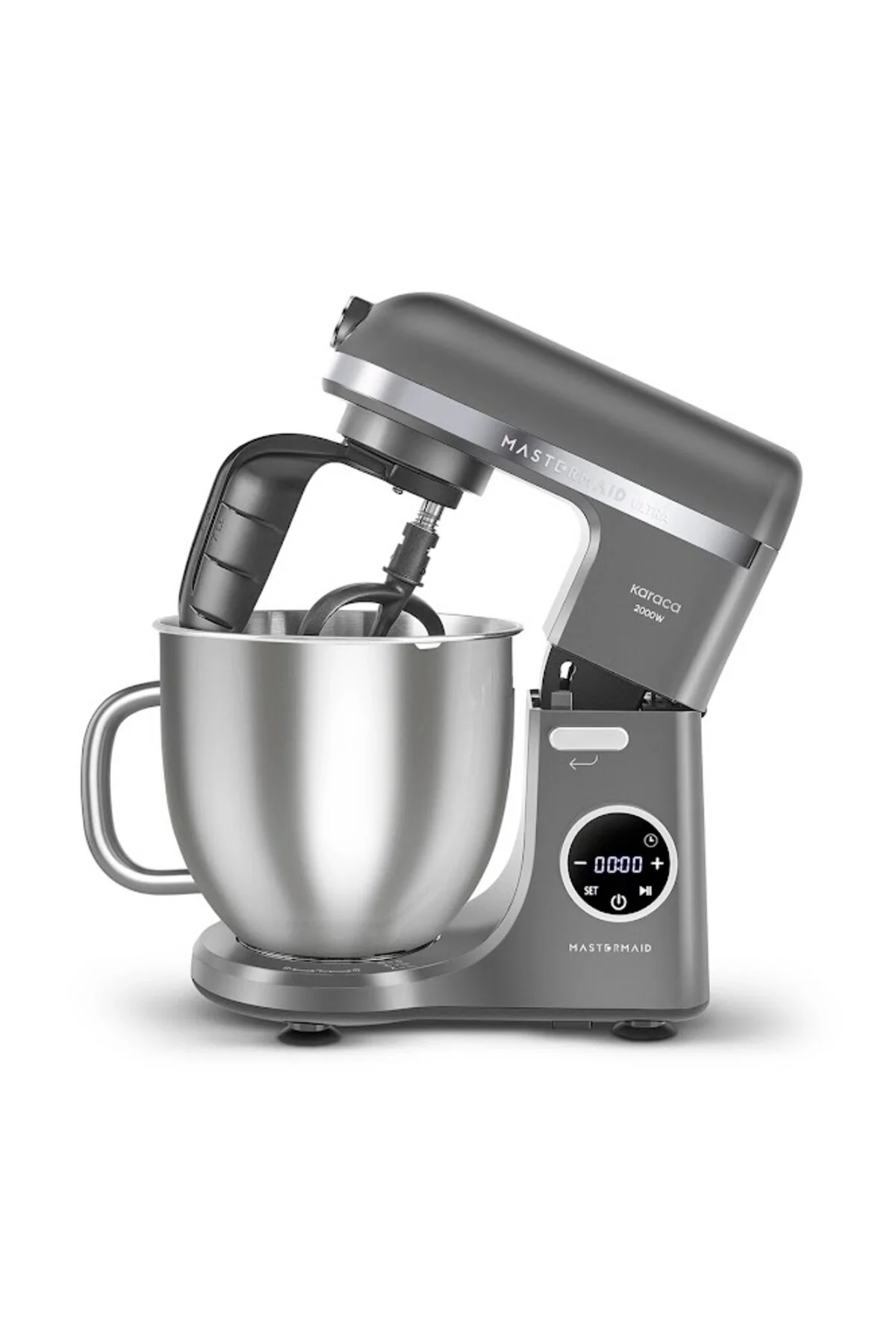 Karaca Mastermaid Chef Ultra D2000W Dijital Ekranlı Hamur Yoğurma Makinesi Galaxy Grey 7L