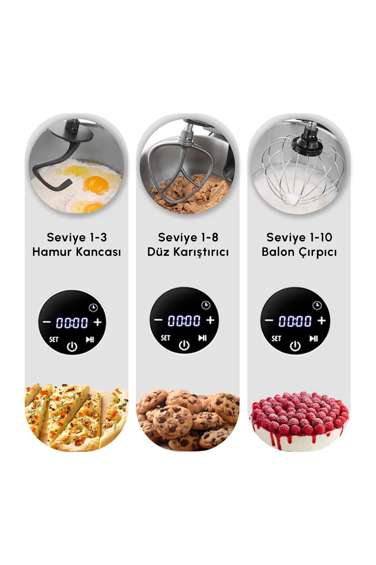 Karaca Mastermaid Chef Ultra D2000W Dijital Ekranlı Hamur Yoğurma Makinesi Starlight 7L