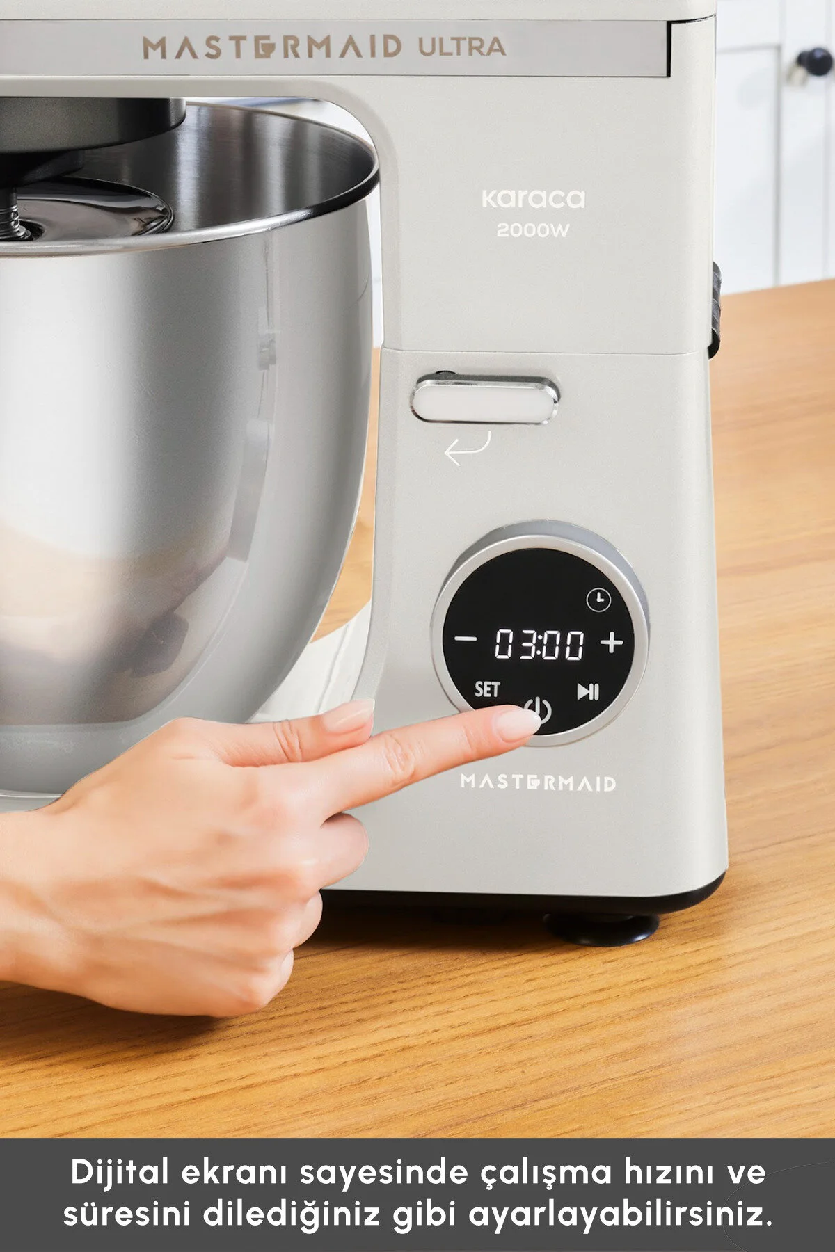 Karaca Mastermaid Chef Ultra D2000W Dijital Ekranlı Hamur Yoğurma Makinesi Starlight 7L