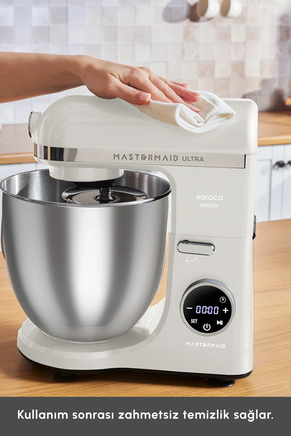 Karaca Mastermaid Chef Ultra D2000W Dijital Ekranlı Hamur Yoğurma Makinesi Starlight 7L