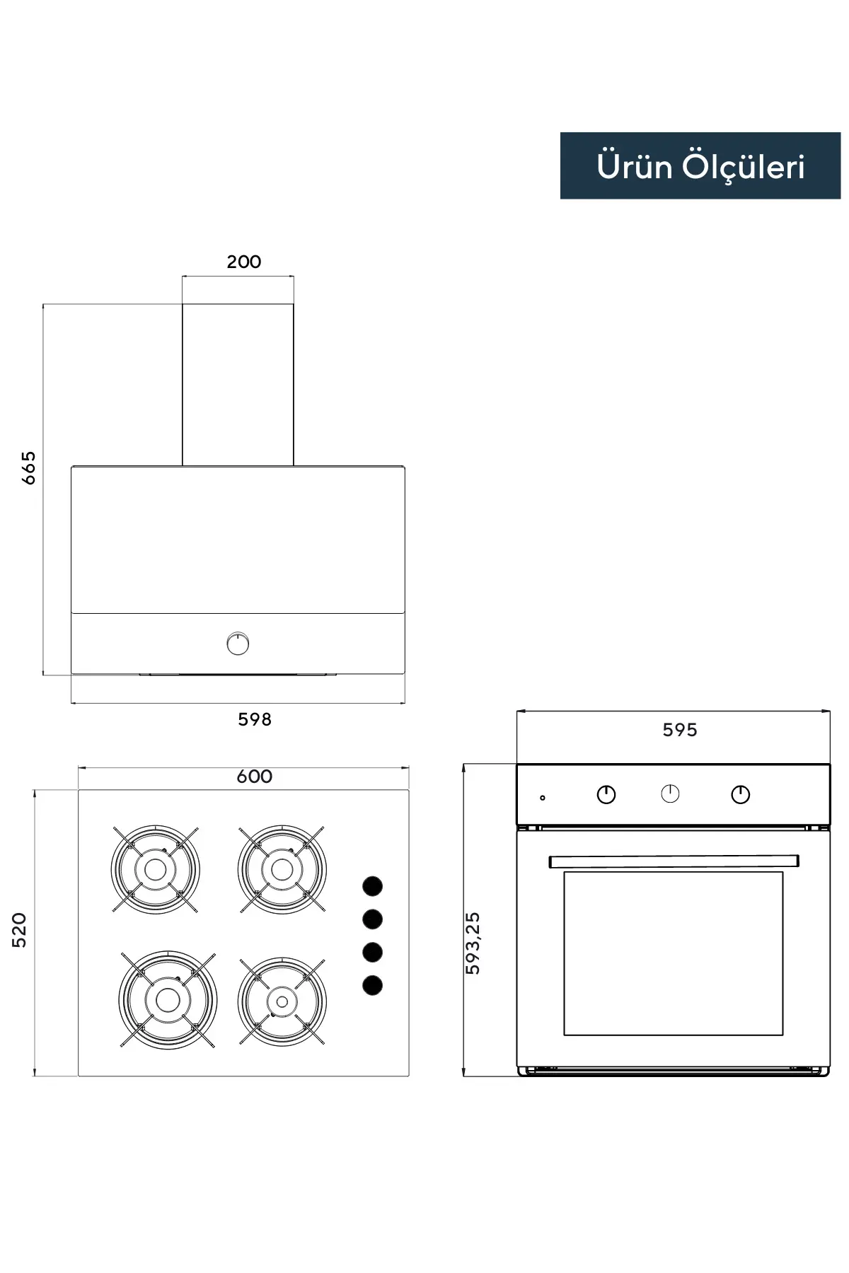 KUMTEL HOME SİYAH CAM ANKASTRE SET
