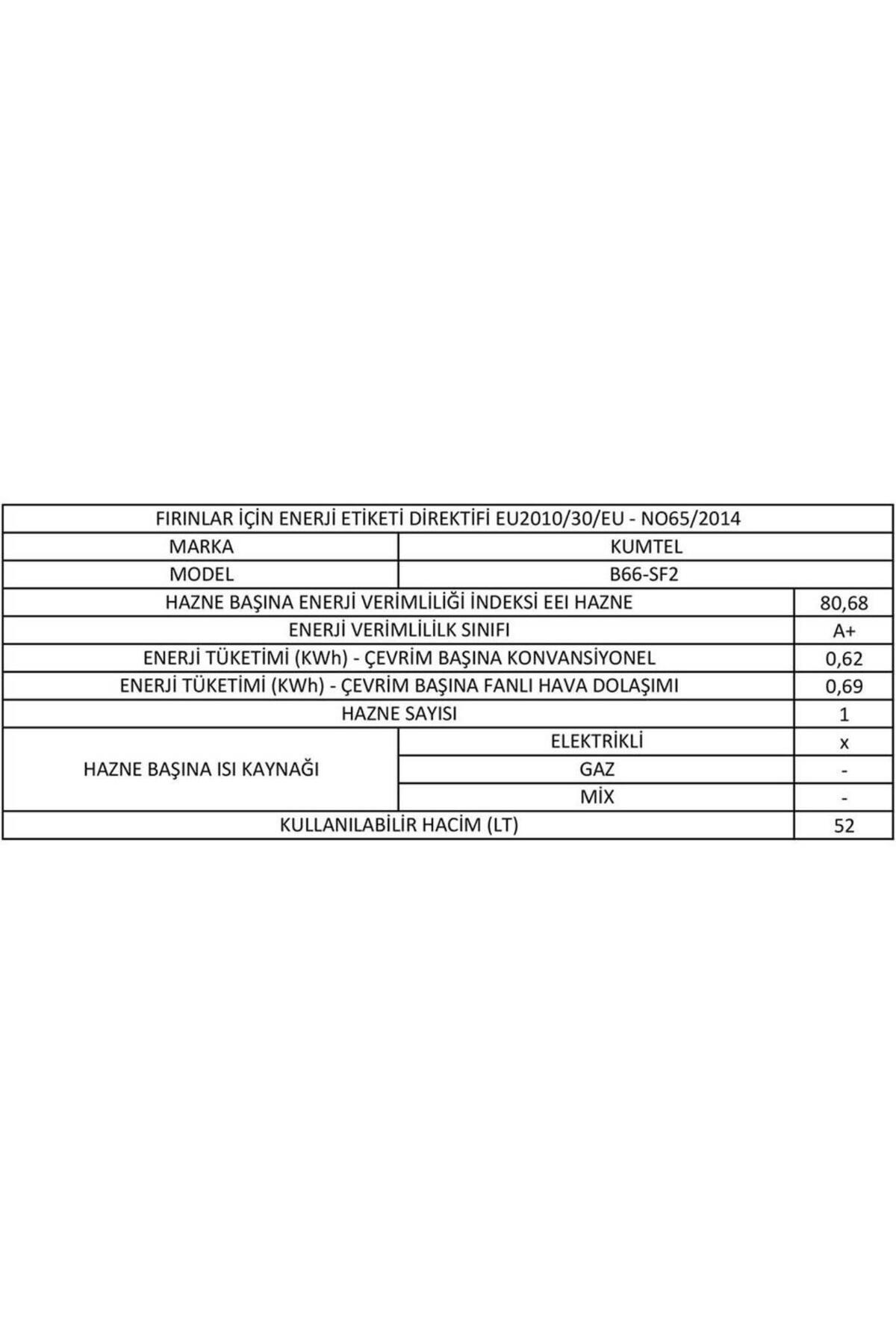 KUMTEL Siyah Cam Ankastre Fırın