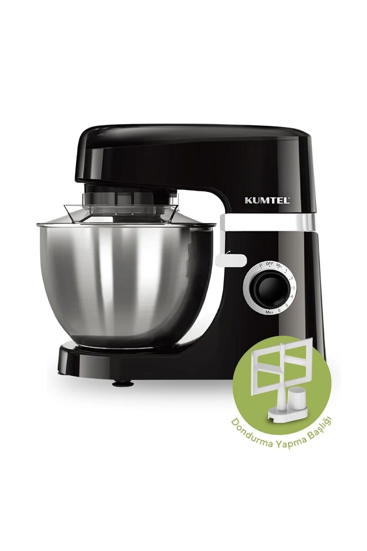 KUMTEL Siyah Hamur Yoğurma 1800Watt 4.5Lt Dondurma Yapma Aprt. SM-02