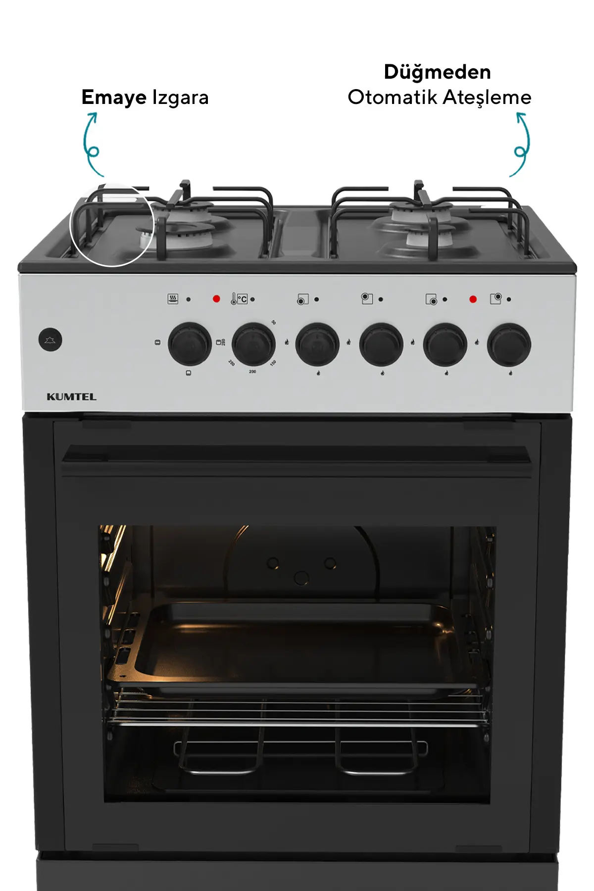 KUMTEL Tam Boy Fırın Inox LF662S-40F