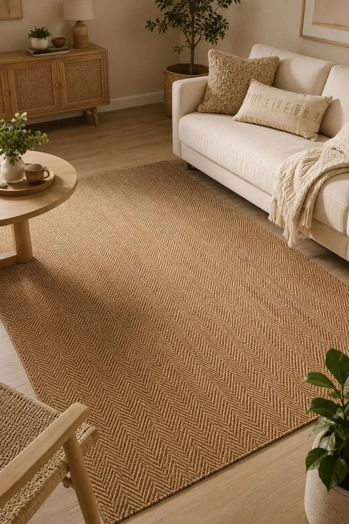 Lorente Home Liora Kahverengi Hasır Jüt Kaymaz Taban Sisal Kilim Yıkanabilir Koridor Halısı 1901