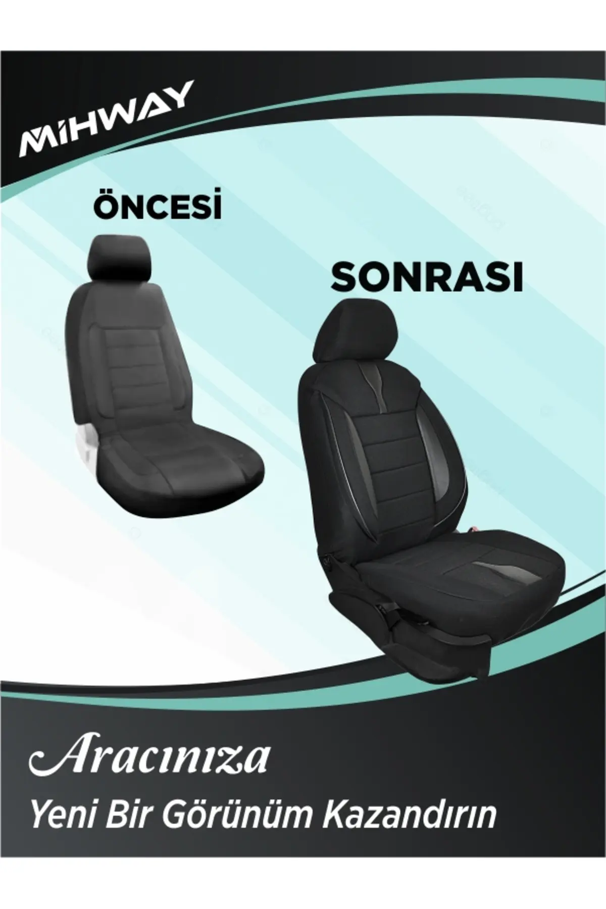 Mihway BETELGEUSE Siyah Serisi Citroen C5 Koltuk Kılıfı TAM SET