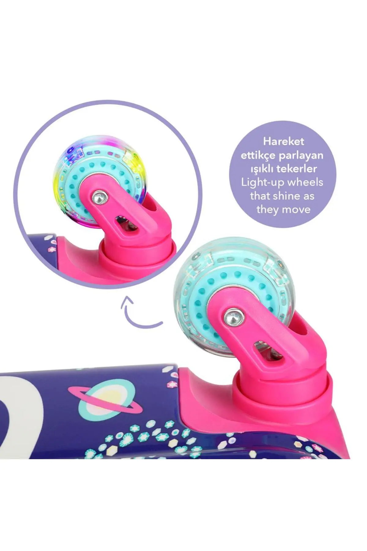 Milk & Moo Milk&Moo Renkli Işıklı Tekerlekli Çekçekli Çocuk Valiz 3D Ayris Tasarımlı