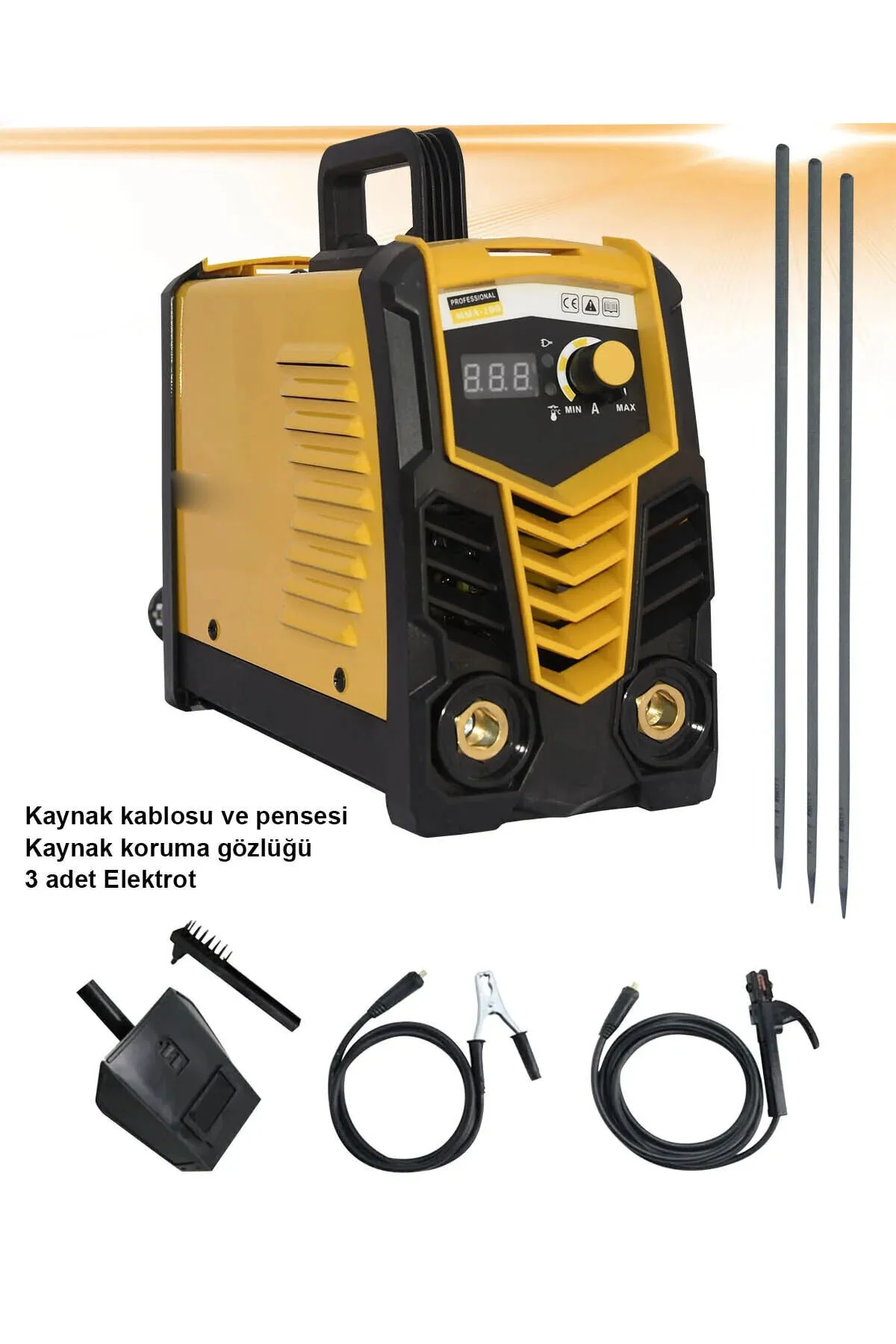 MOONSHOP Pro Alman Seri 200 Amper xÇift Kartlı Göstergeli Beraber Invertör Kaynak Makinası