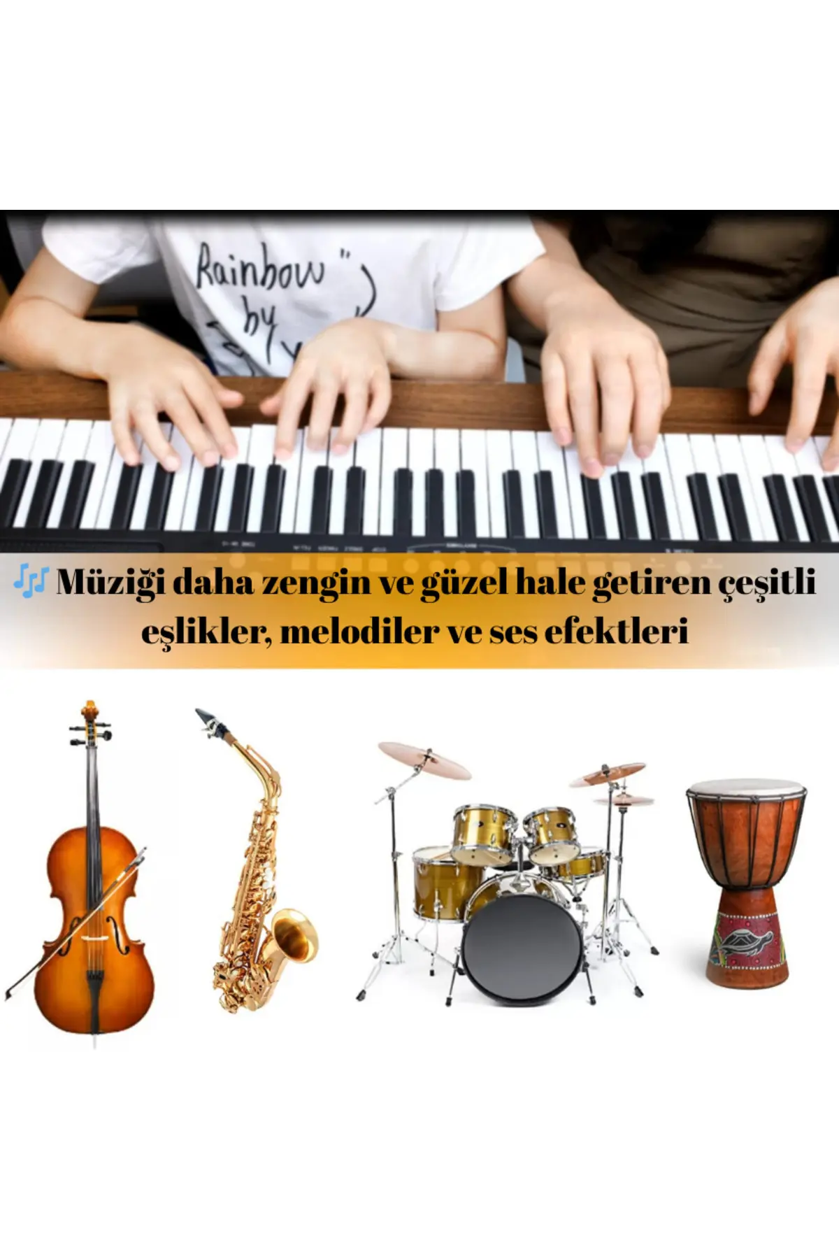 MultiZone 61 Tuşlu Elektronik Işıklı Dijital Çocuk Piyanosu Mikrofonlu Başlangıç Için Keyboard Demolu