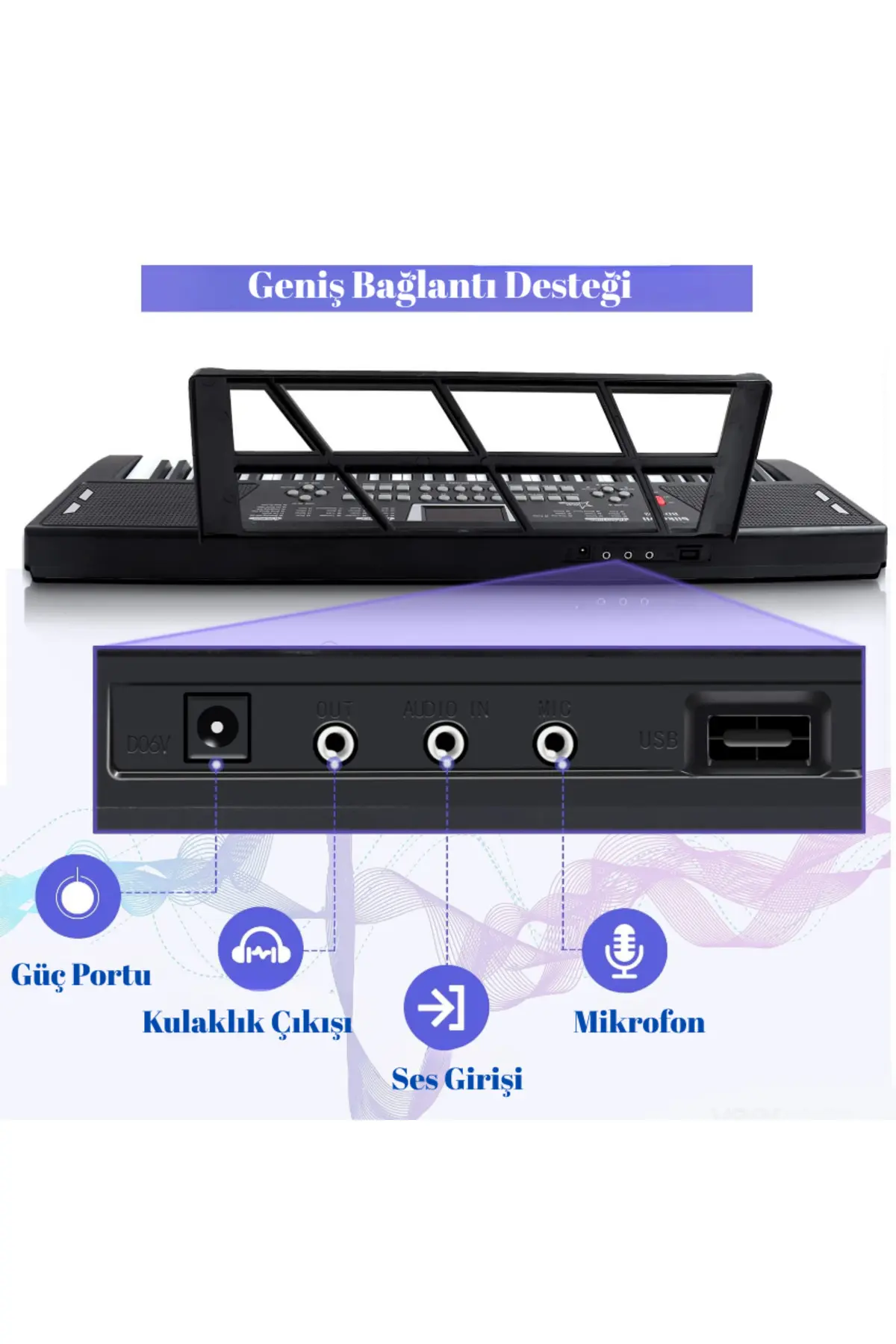 MultiZone 61 Tuşlu Elektronik Işıklı Dijital Çocuk Piyanosu Mikrofonlu Başlangıç Için Keyboard Demolu
