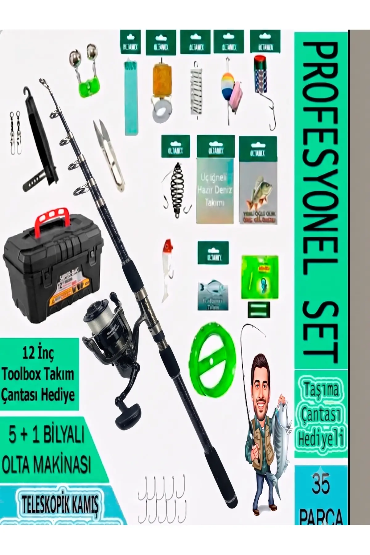 OLTAMİX Profosyonel Deniz Ve Göl Olta Takım FULL SET 200 TL DEĞERİNDE "BALIK ALARMI HEDİYELİ" 100-250gr 100-250 AKSİYON KARBON ALAŞIMLI TELESKOPİK KAMIŞ Bauer Riona 4000 4+1 Bilyalı