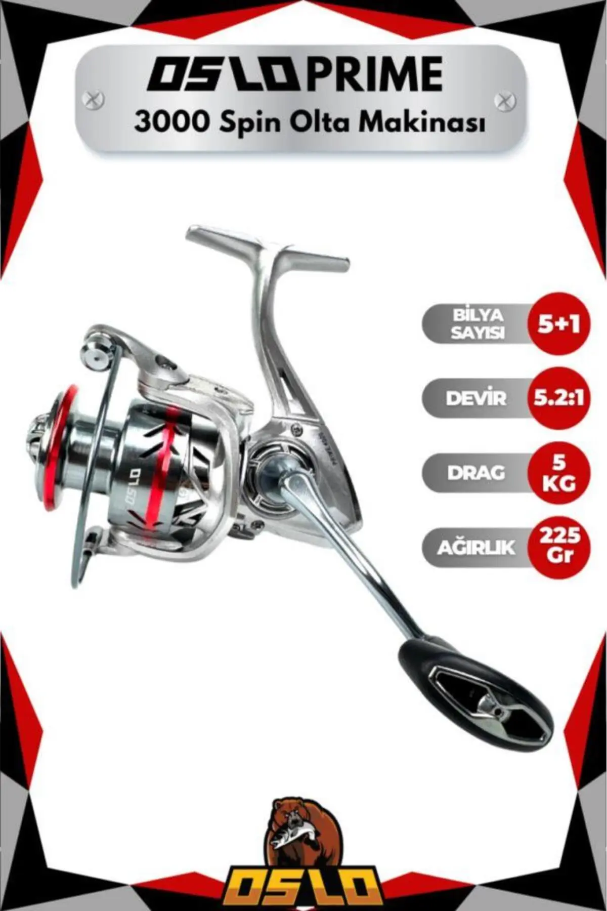 Oslo Zen Pro 274cm 8-42gr Prime 3000 Spin Olta Seti