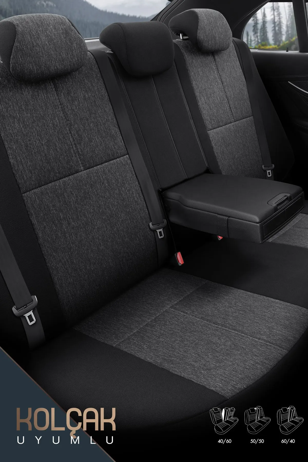 Otom Voyager Design Boyun Ve Bel Destekli Premium Deri-keten Ultra Konforlu Universal Oto Koltuk Kılıfı
