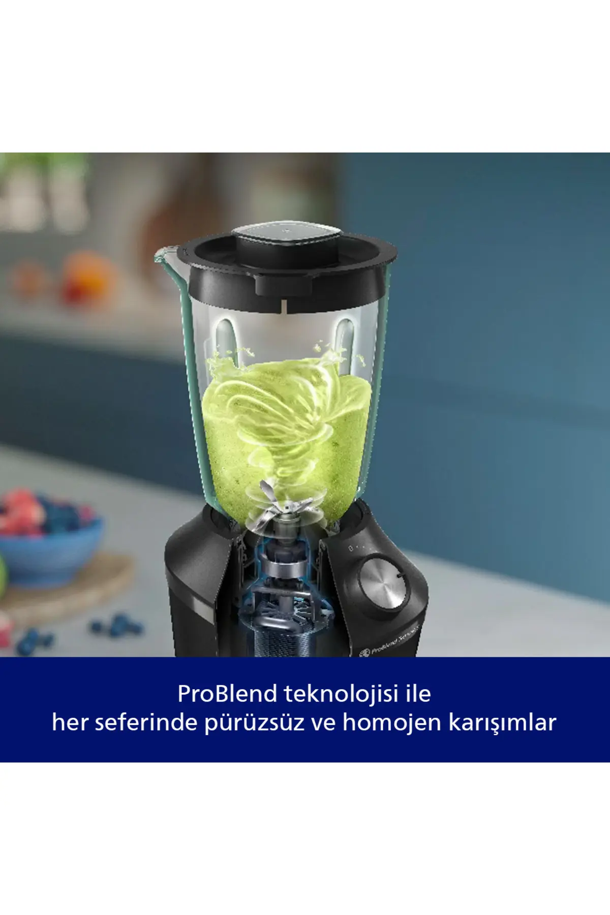 Philips 3000 Serisi Blender ProBlend Crush Teknolojisi, 600W, 2L Geniş Kapasite, 1,25L kapasite HR2291/41