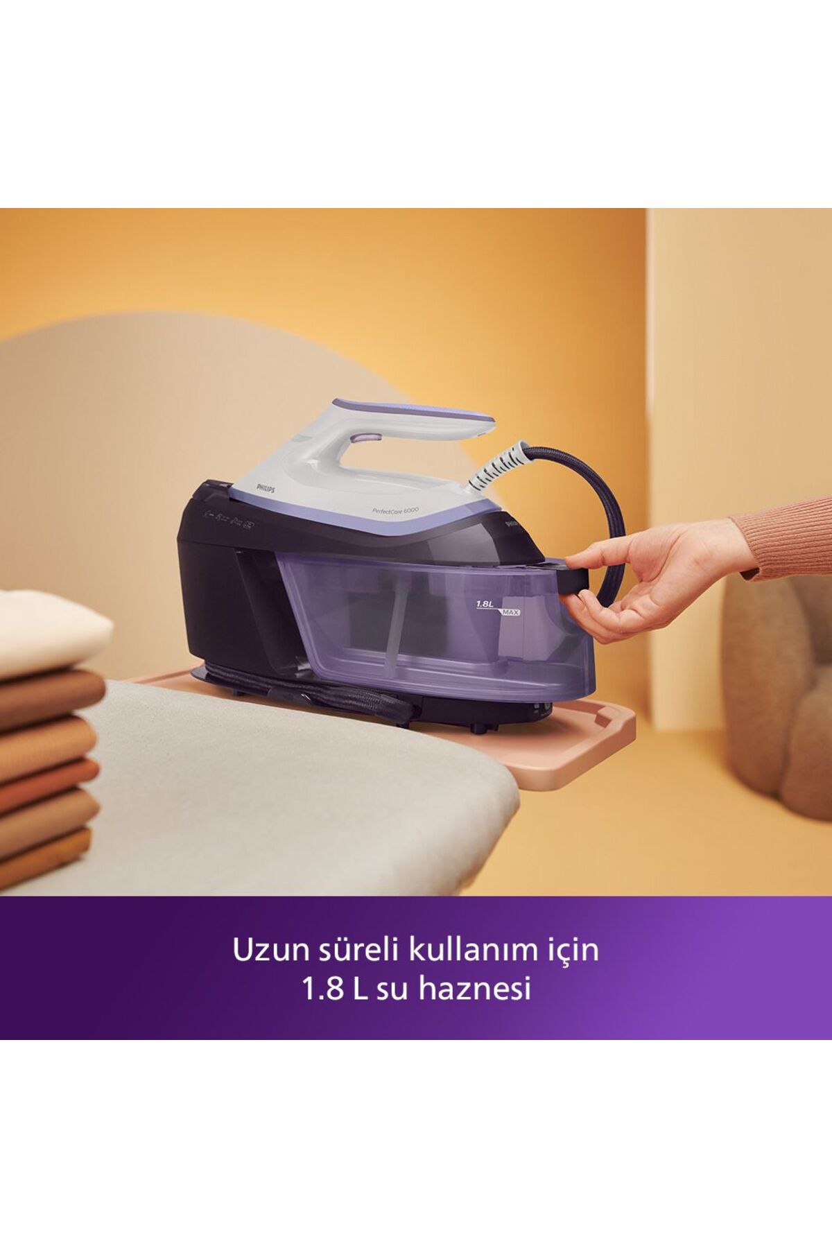Philips 6000 Serisi Perfectcare Buhar Kazanlı Ütü, Güçlü Buhar, 1,8 Lt Çıkarılabilir Su Haznesi, PSG6024/30