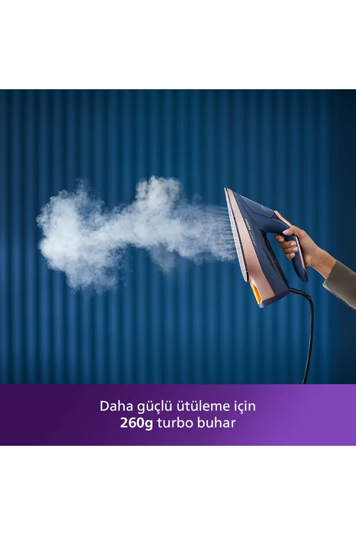 Philips 8000 Serisi Azur Buharlı Ütü, 3000W, 260 g Turbo Şok Buhar, Sıfır Yanık Riski, DST8050/20