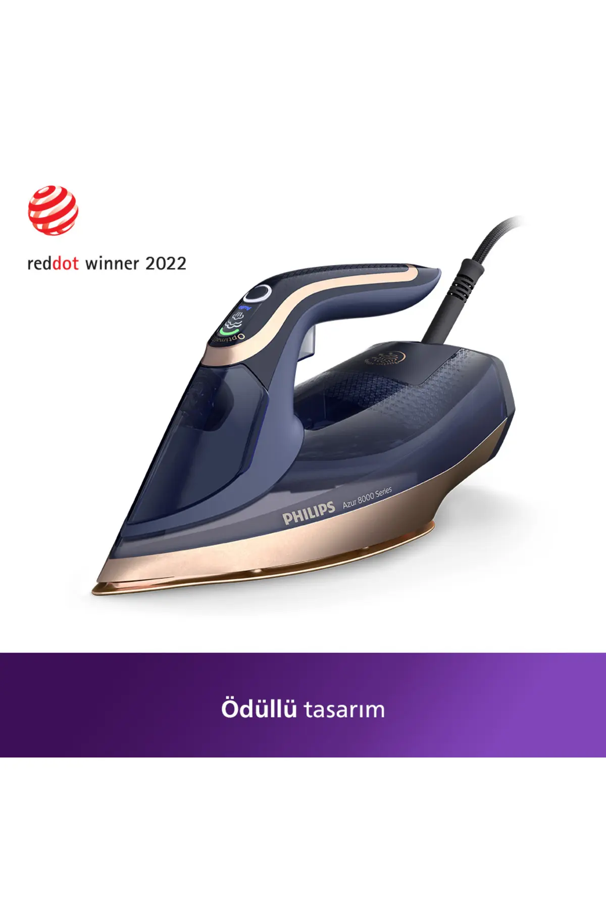 Philips 8000 Serisi Azur Buharlı Ütü, 3000W, 260 g Turbo Şok Buhar, Sıfır Yanık Riski, DST8050/20