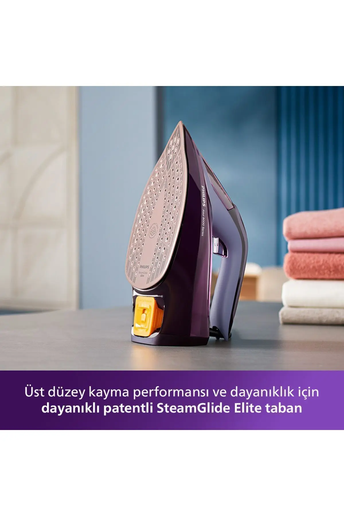 Philips 8000 Serisi Azur Buharlı Ütü, 3000W, SteamGlide, 240 g Şok Buhar, Sıfır Yanık Garantisi, DST8021/30