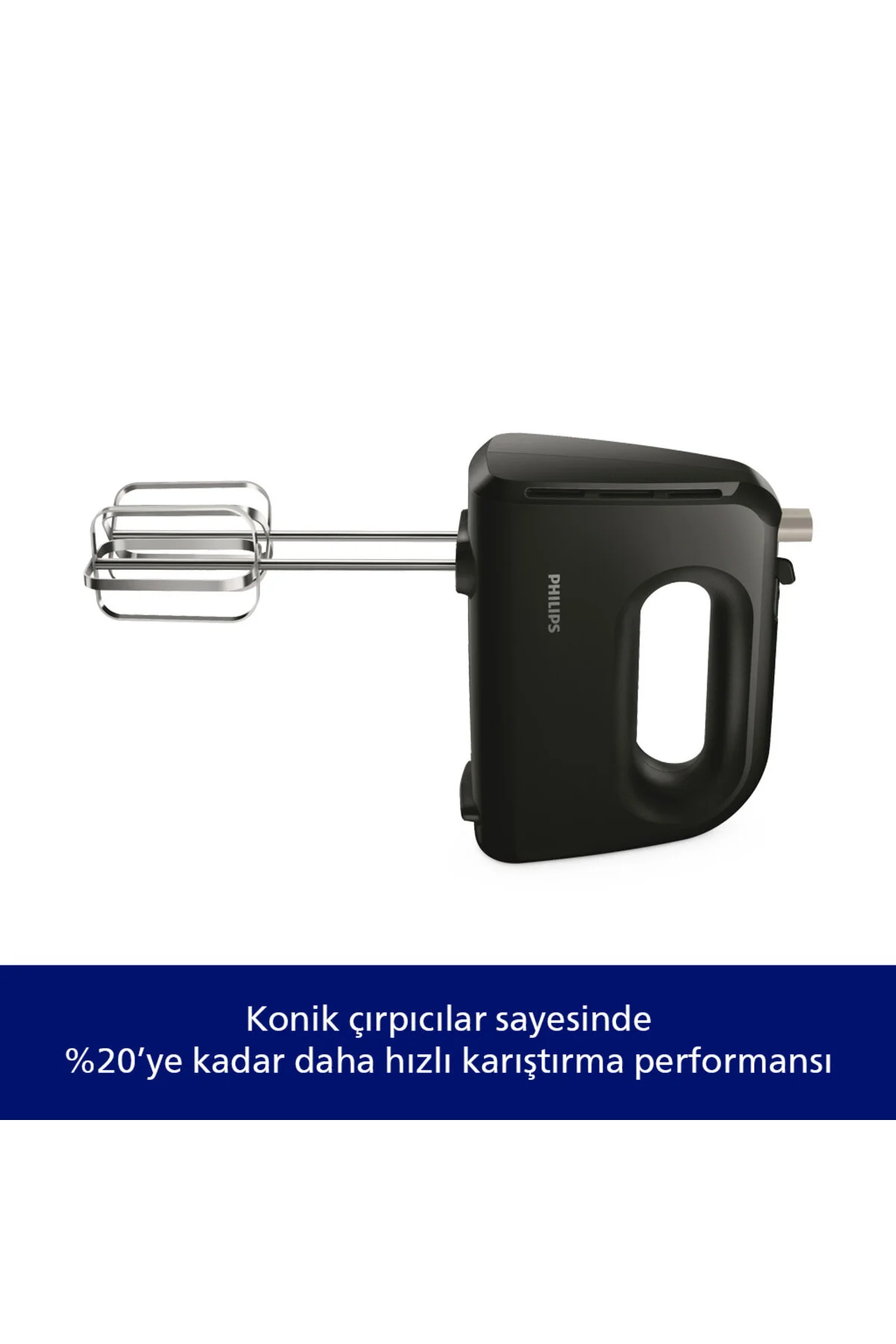 Philips Daily Collection Mikser, 300W, 5 Hız Ayarı ve Turbo, Şerit Çırpıcılar ve Hamur Çengelleri HR3705/10