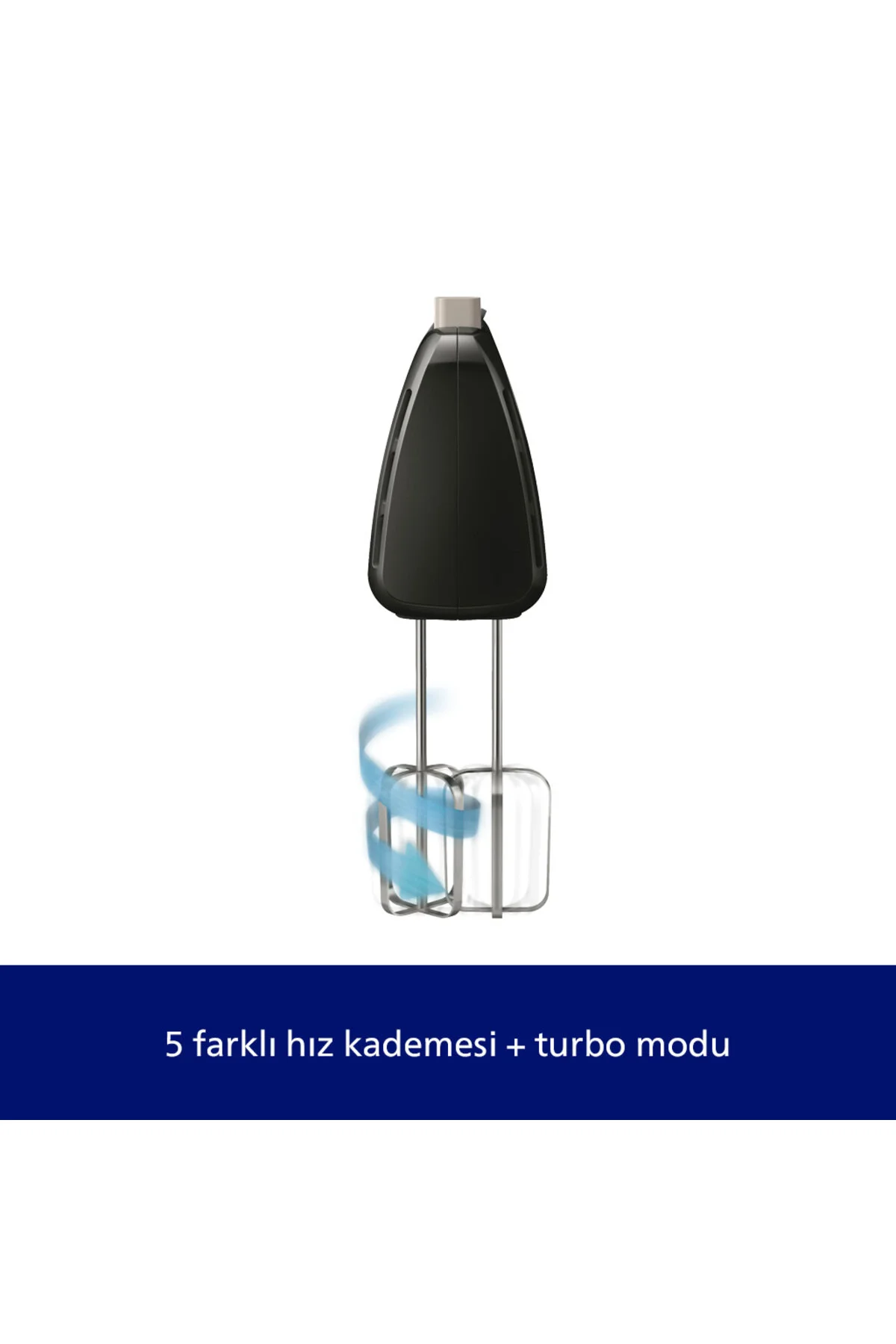 Philips Daily Collection Mikser, 300W, 5 Hız Ayarı ve Turbo, Şerit Çırpıcılar ve Hamur Çengelleri HR3705/10