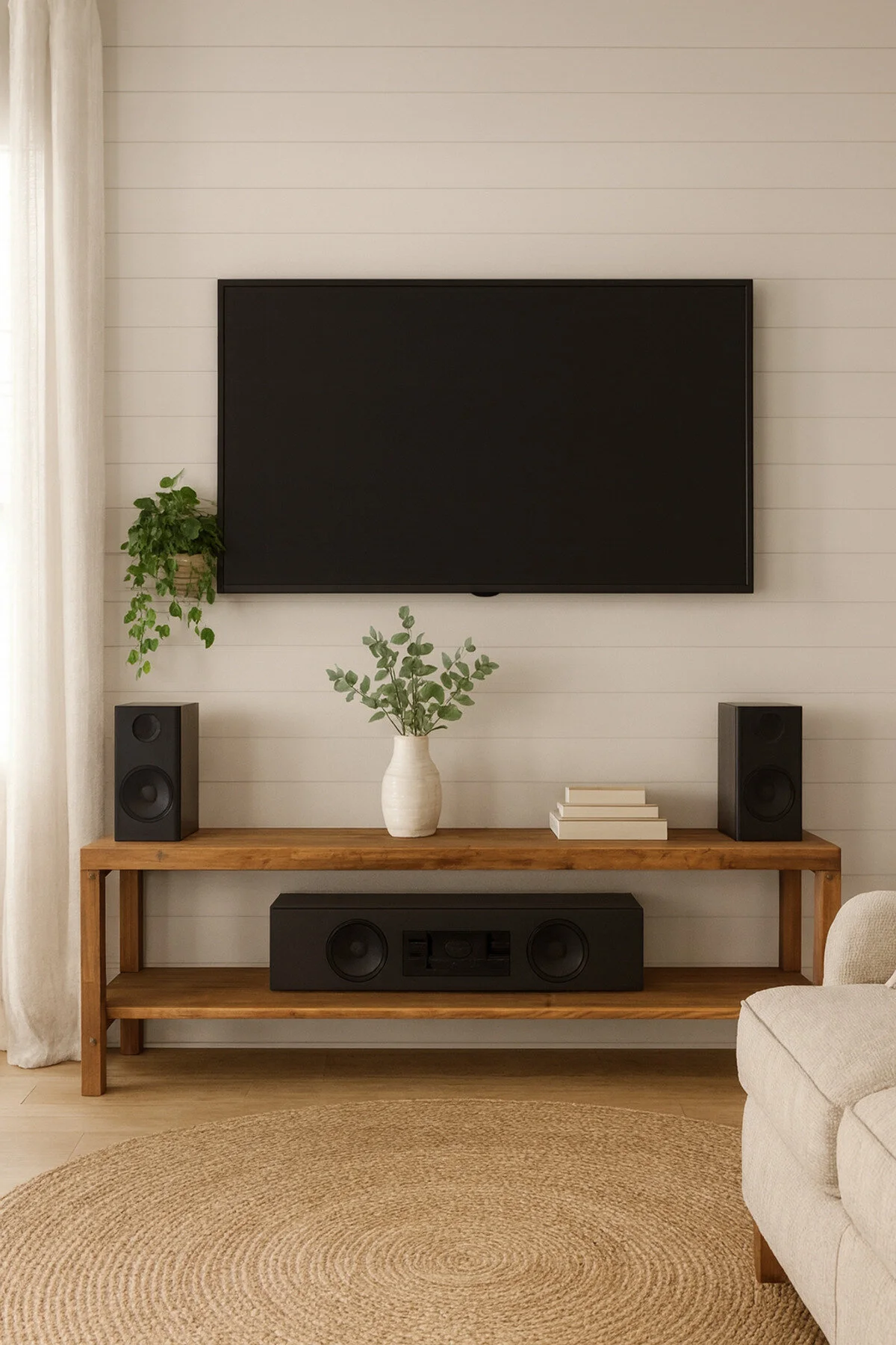 pinoxi Ahşap Tv Sehpası Tv Ünitesi Tv Stand Eskitme Ceviz Renk