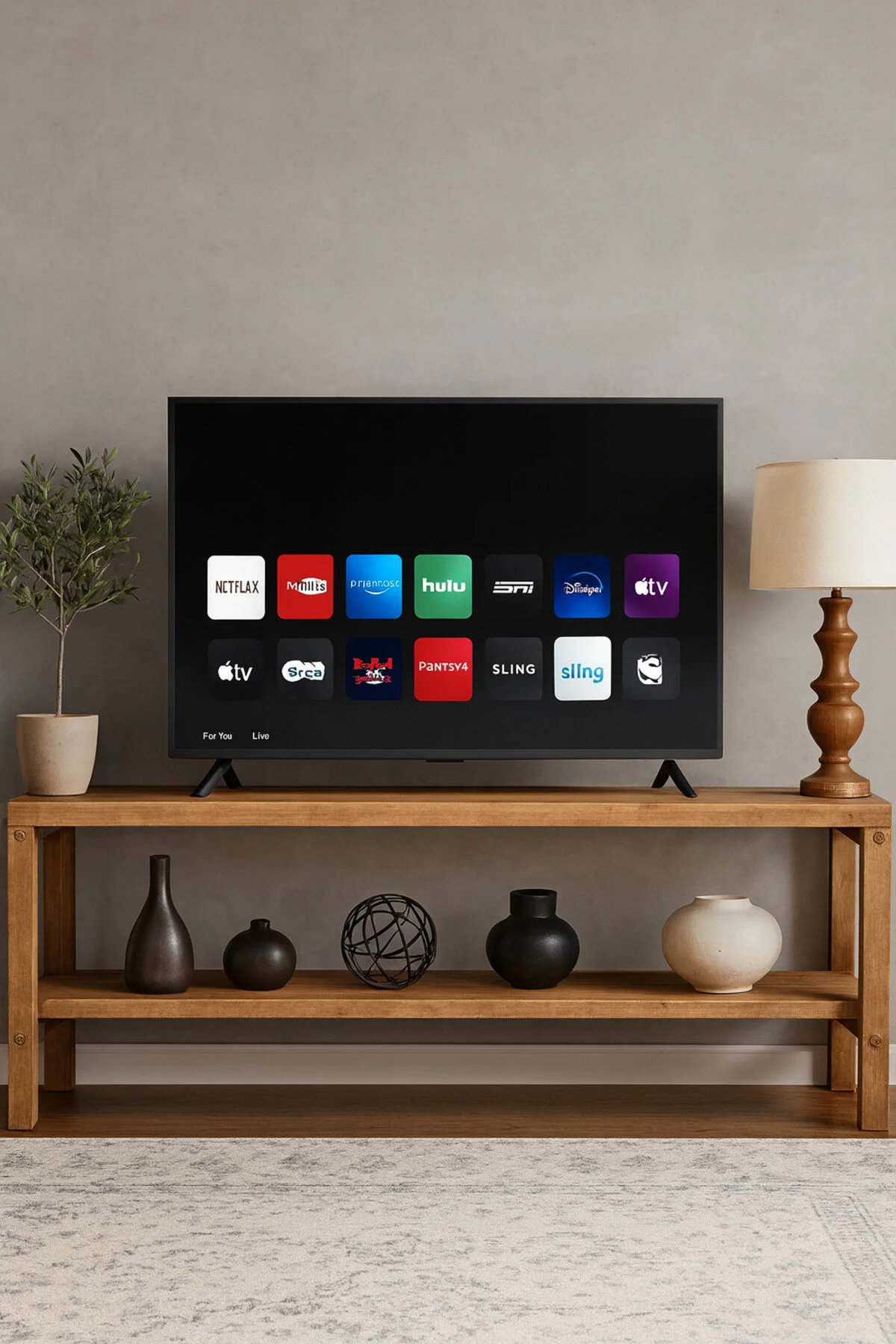 pinoxi Ahşap Tv Sehpası Tv Ünitesi Tv Stand Eskitme Ceviz Renk