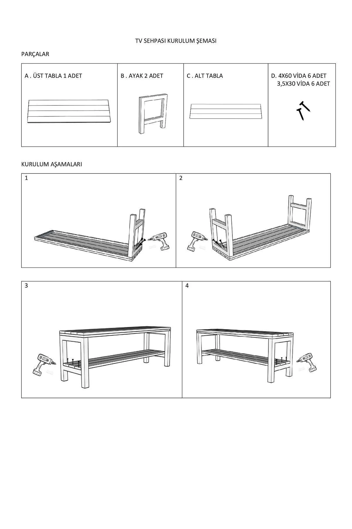 pinoxi Ahşap Tv Sehpası Tv Ünitesi Tv Stand Eskitme Ceviz Renk