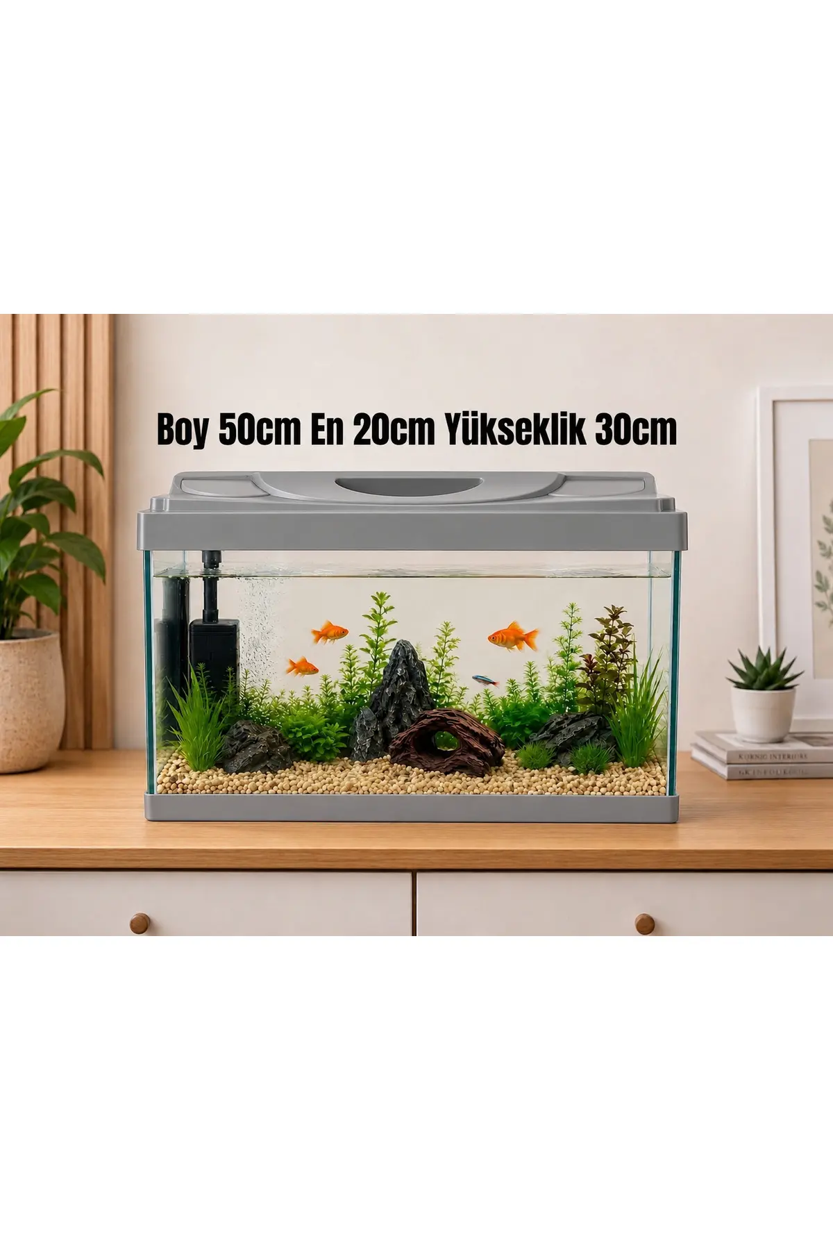 PKR Akvaryum premium 50 cm 30 litre gri