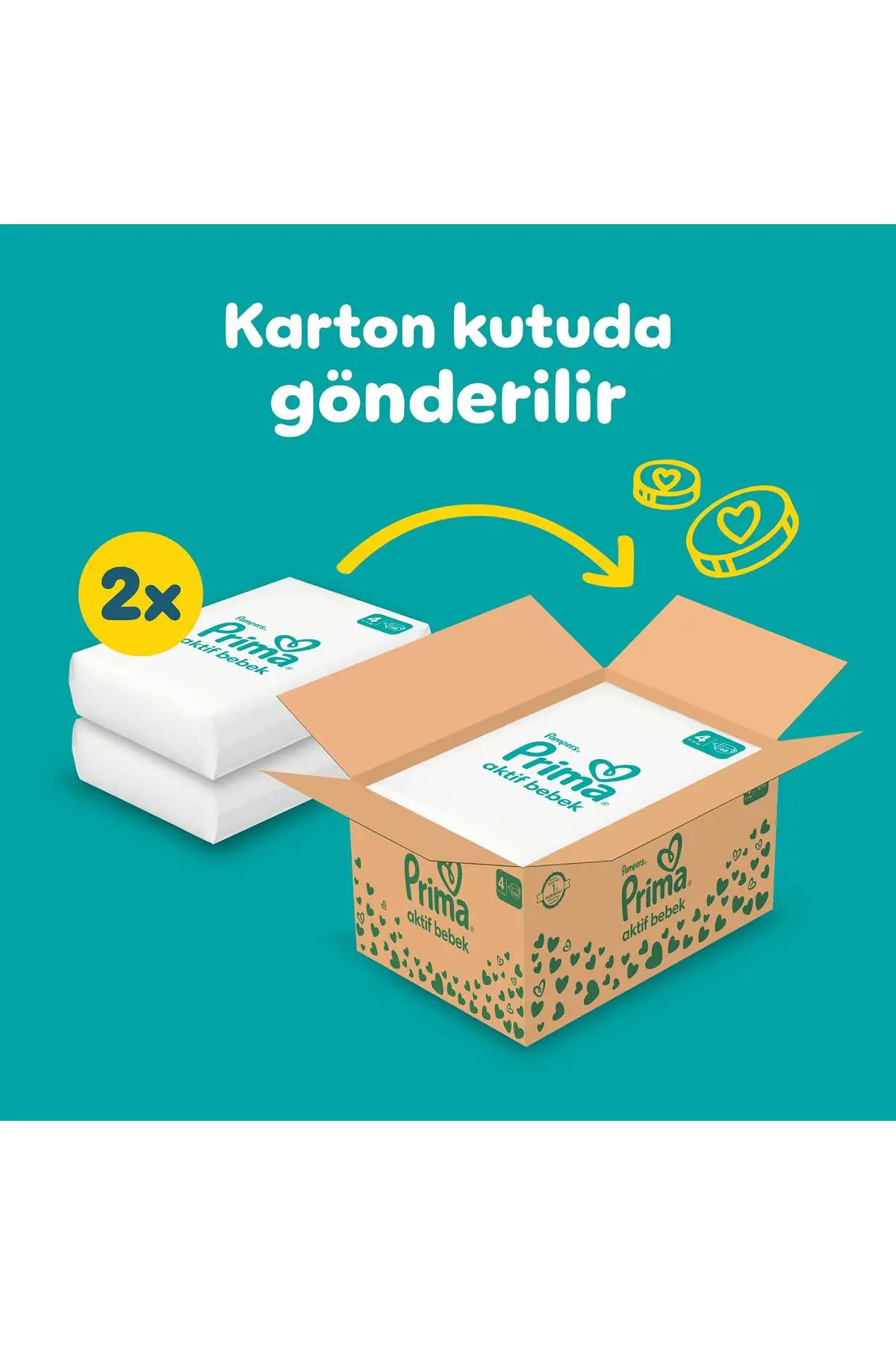 Prima Aktif Bebek 4 Numara 136 adet Bebek Bezi Aylık Fırsat Paketi