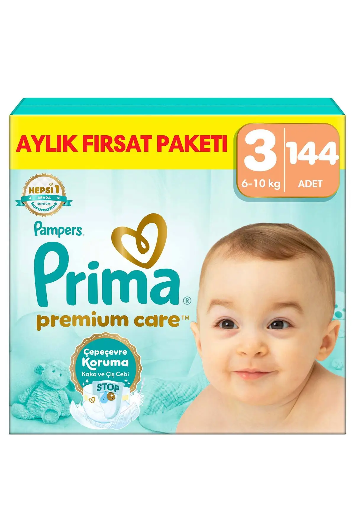 Prima Bebek Bezi Premium Care 3 Numara 144 Adet Aylık Fırsat Paketi