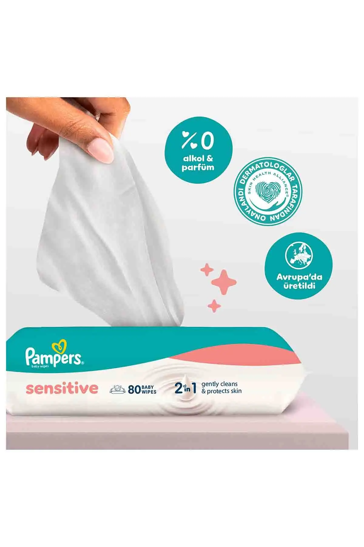 Prima Pampers Sensitive Islak Bebek Mendili (3 paket = 156 Islak Mendil) x8
