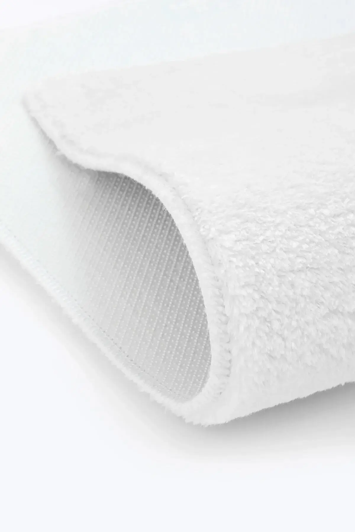 Raschel Carpet Kesme Yolluk Kaymaz Taban Yumuşak Peluş Halı Beyaz
