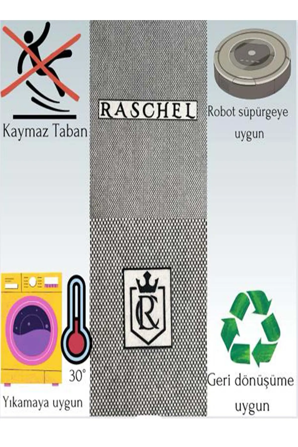 Raschel Carpet Kesme Yolluk Kaymaz Taban Yumuşak Peluş Halı Beyaz