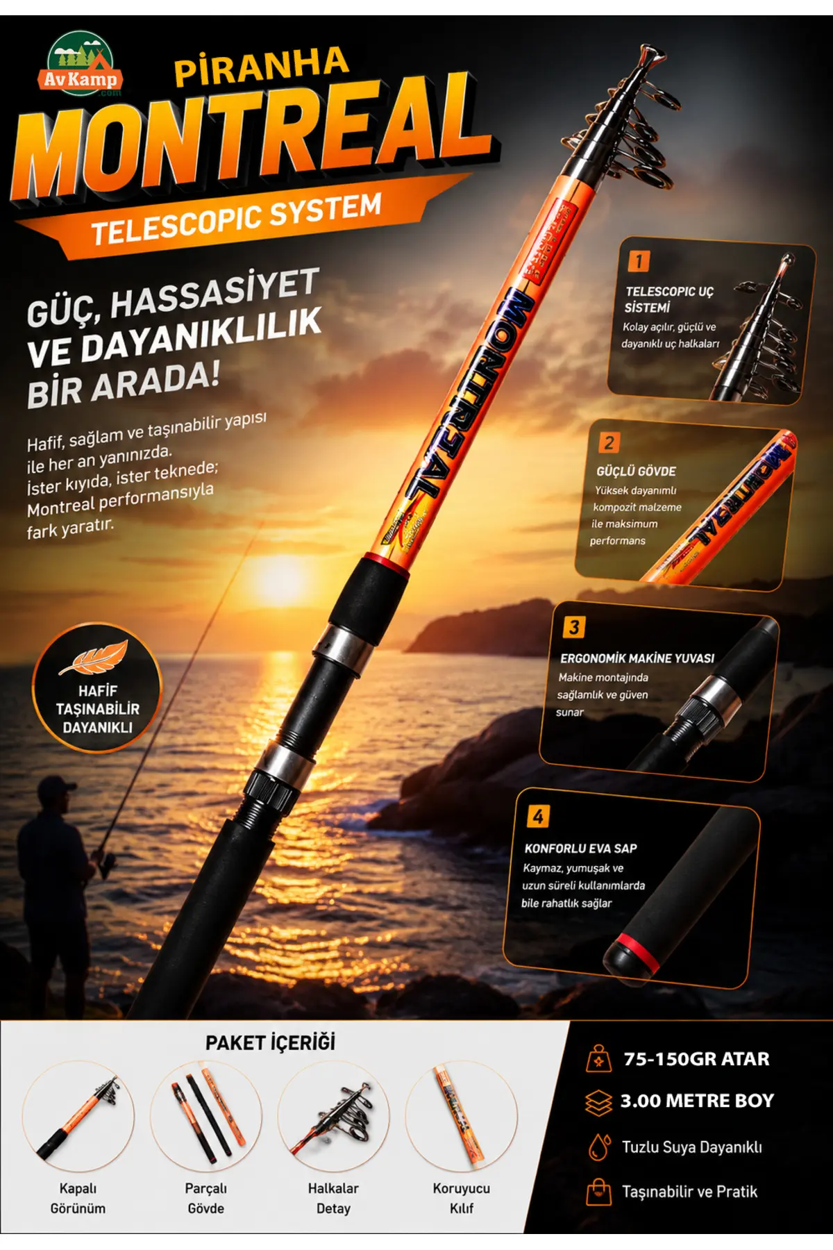 Remixon Profesyonel Hem Göl Hem Deniz Olta Seti