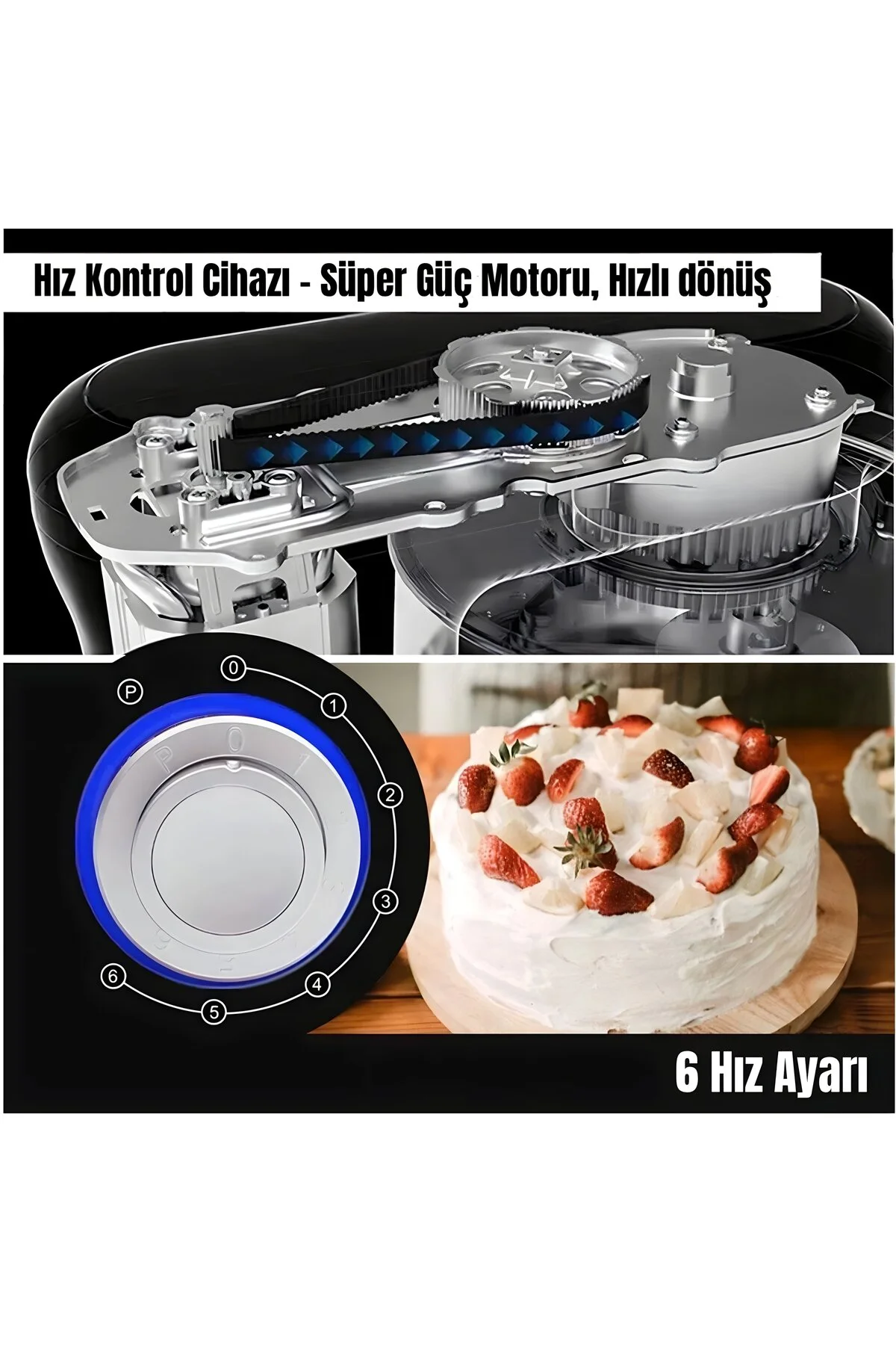 RİOMİ 3in1 6LT Kıyma Makinesi, Cam Smoothie Hazne Hamur Yoğurma Püre, Karıştırıcı Mikser Makinesi