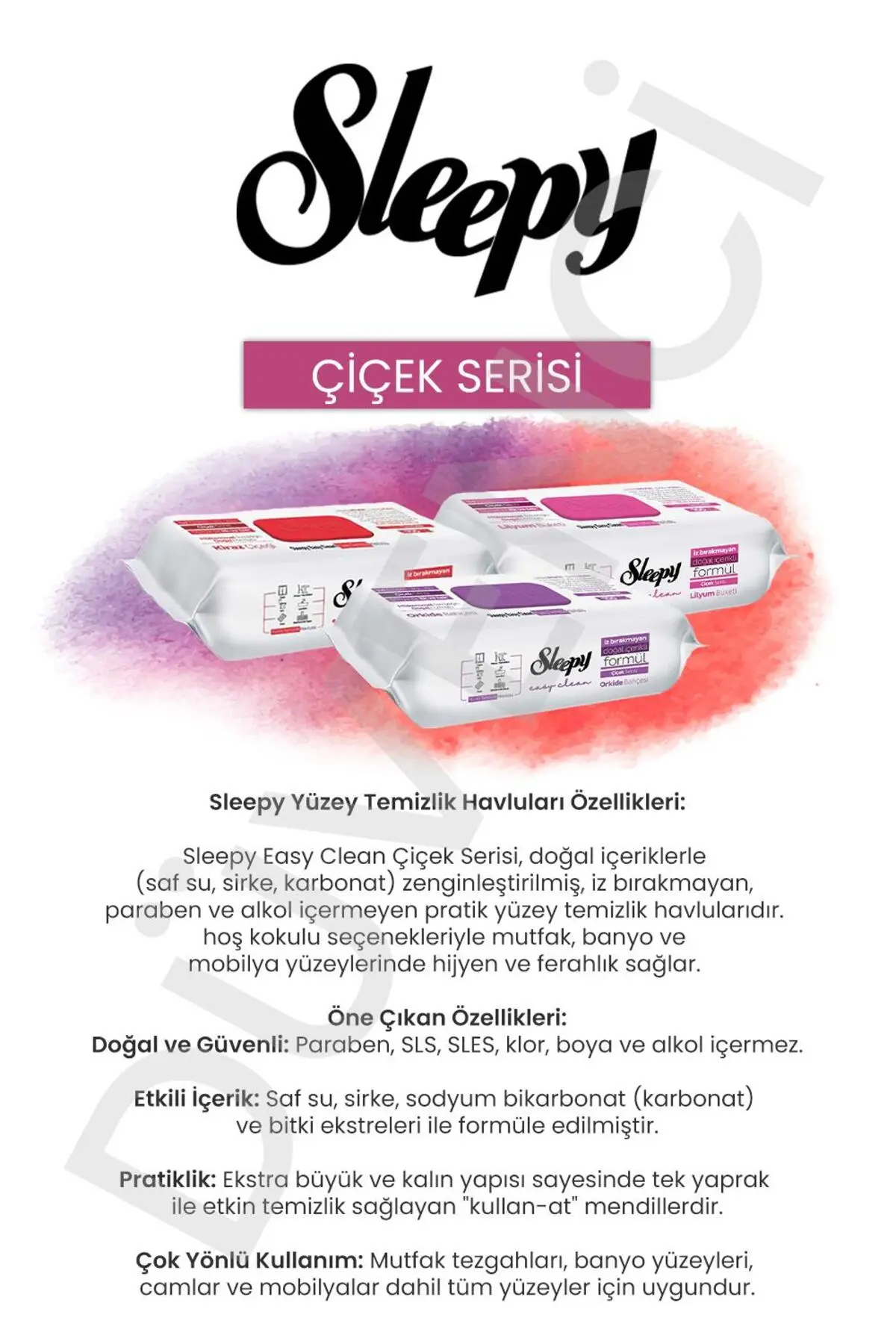 Rosie Sleepy Islak Mendil Mega Fırsat Paketi (12 Paket x 100 yaprak) ve Oda Kokusu