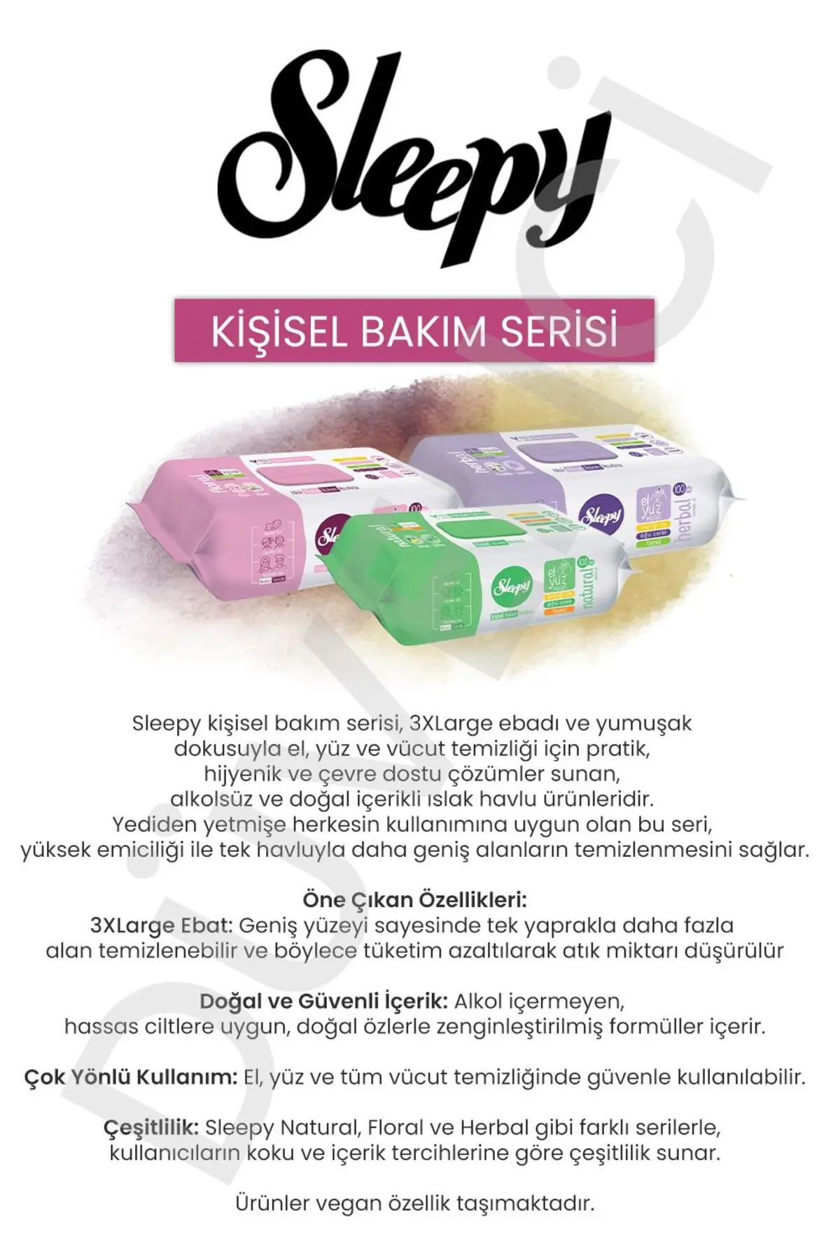 Rosie Sleepy Islak Mendil Mega Fırsat Paketi (12 Paket x 100 yaprak) ve Oda Kokusu