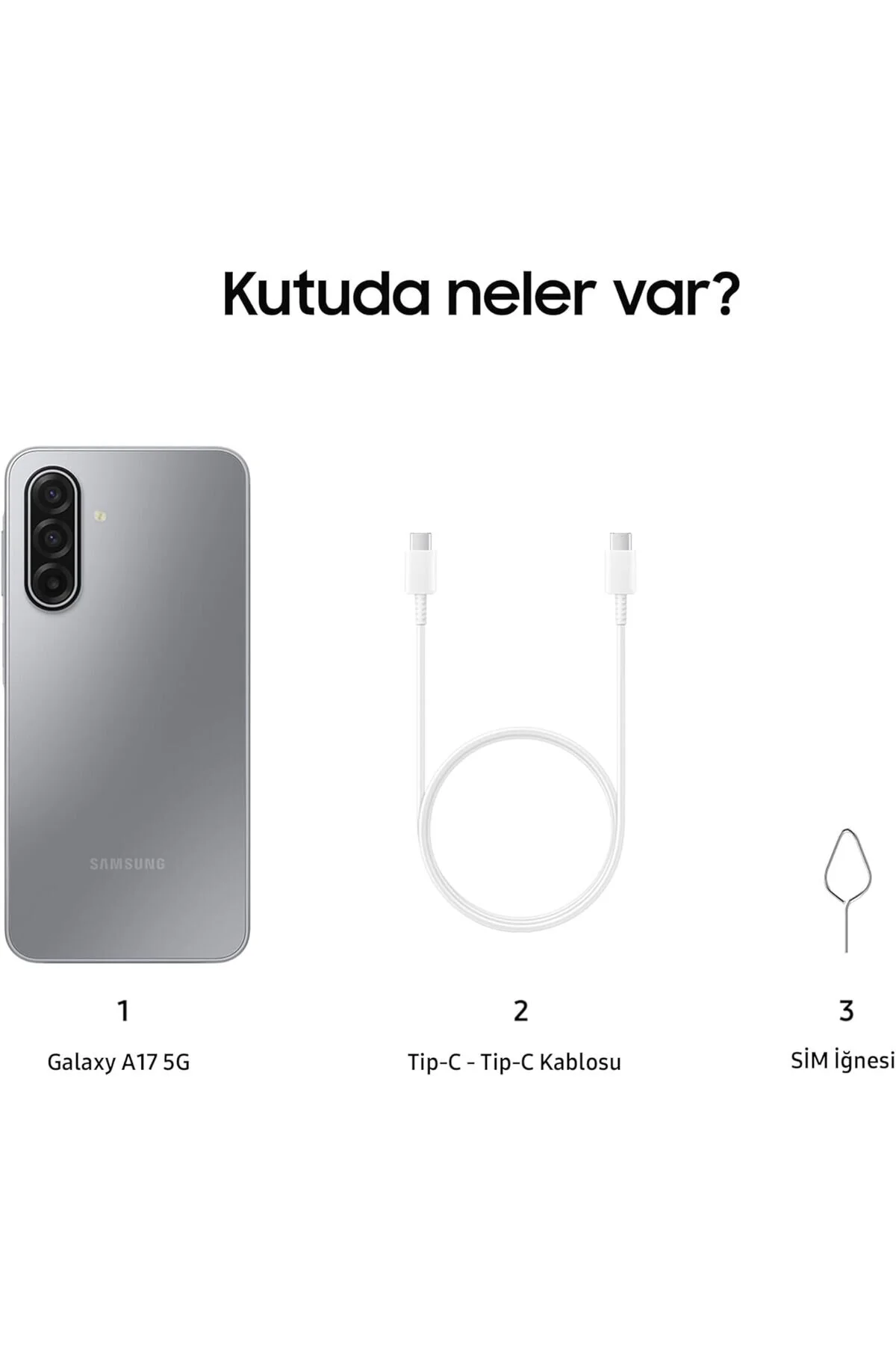 Samsung Galaxy A17 5G 128 GB 6 GB Ram Gri Cep Telefonu (Samsung Türkiye Garantili)